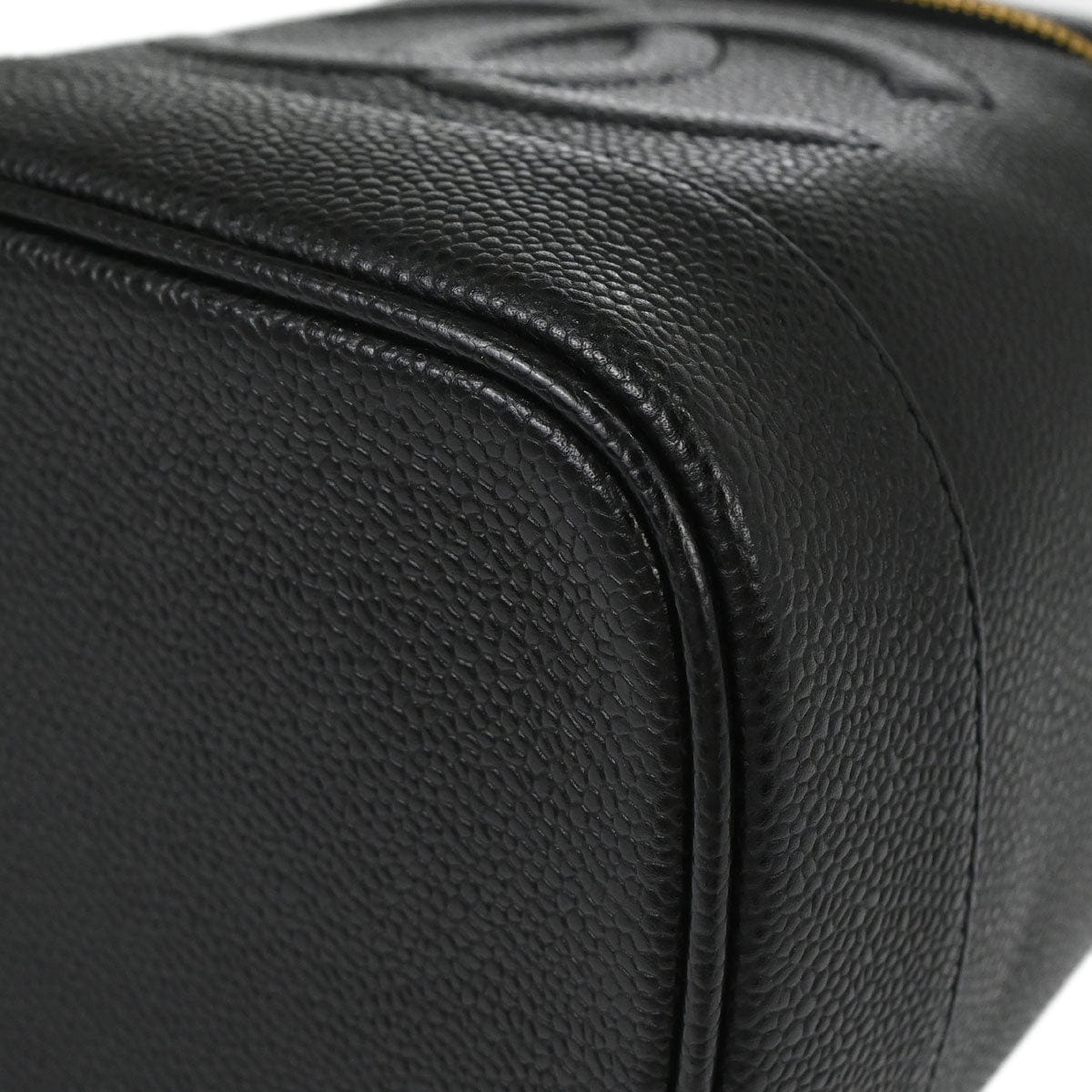 Chanel 2000 - 2002 Black Caviar Skin Timeless Vanity Handbag