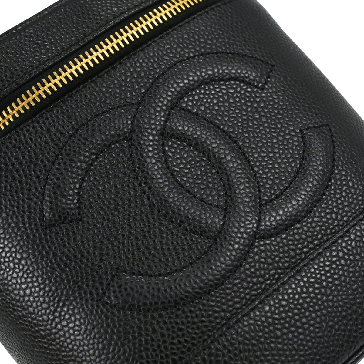 Chanel 2000 - 2002 Black Caviar Skin Timeless Vanity Handbag