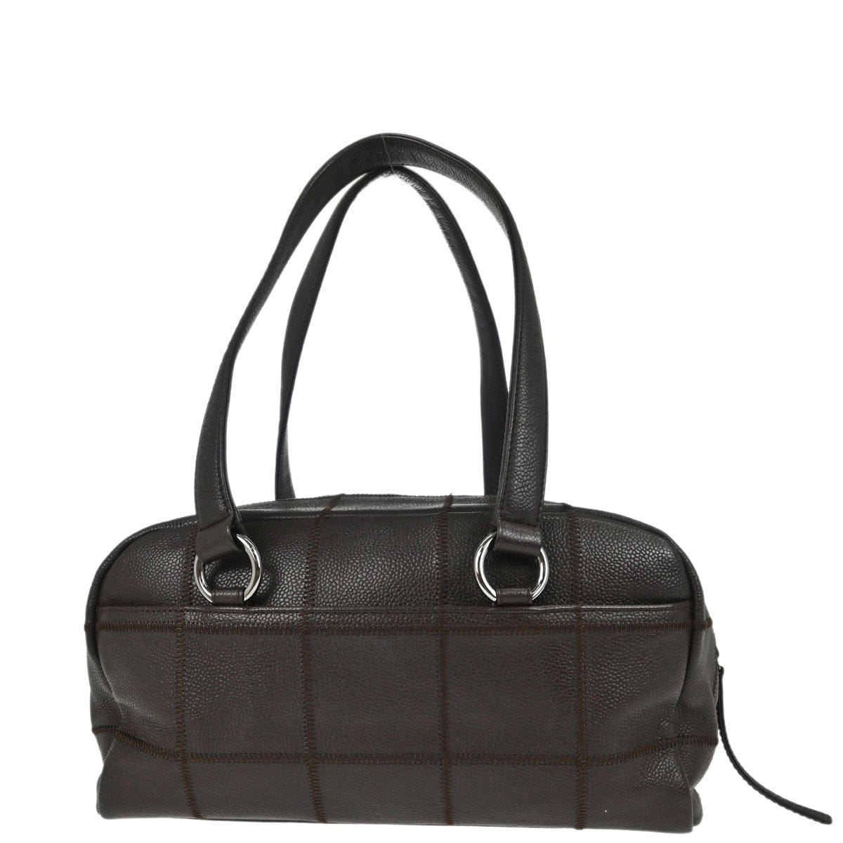 Chanel 2005 - 2006 Brown Caviar Skin Choco Bar Wild Stitch Handbag