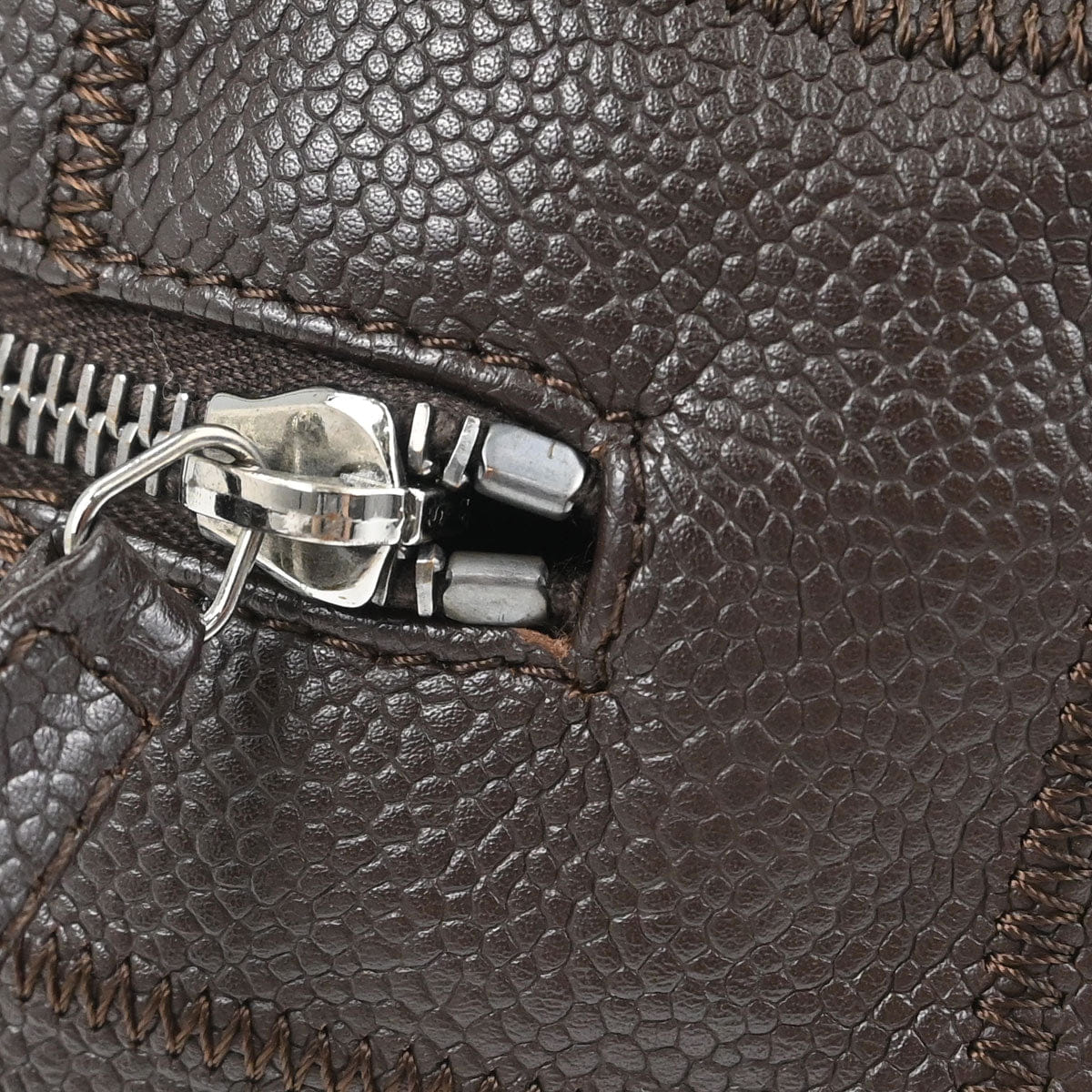 Chanel 2005 - 2006 Brown Caviar Skin Choco Bar Wild Stitch Handbag