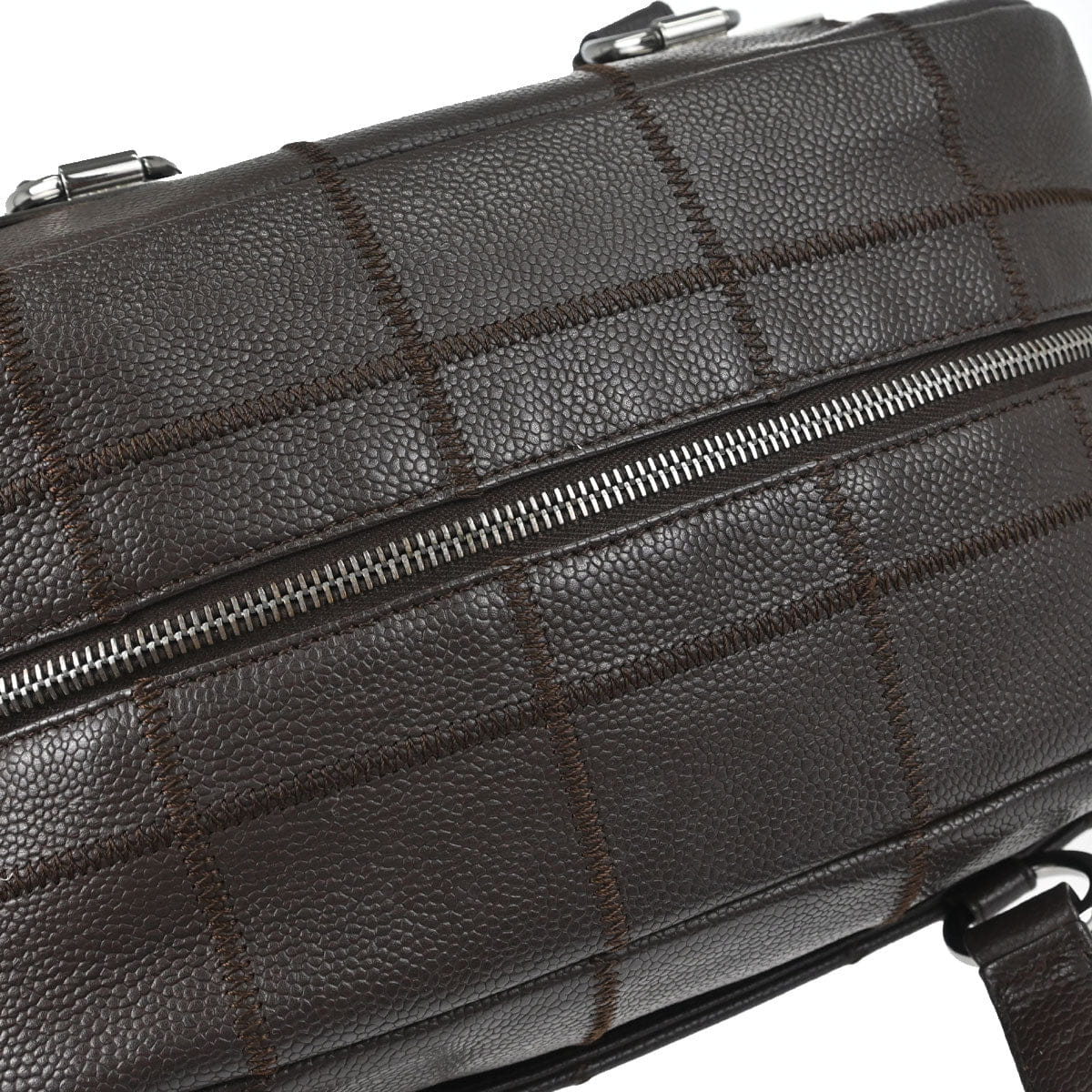 Chanel 2005 - 2006 Brown Caviar Skin Choco Bar Wild Stitch Handbag