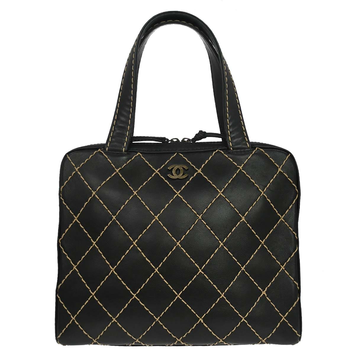 Chanel 2000 - 2002 Black Calfskin Wild Stitch Handbag