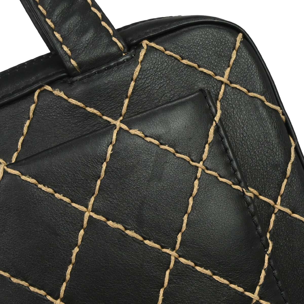 Chanel 2000 - 2002 Black Calfskin Wild Stitch Handbag