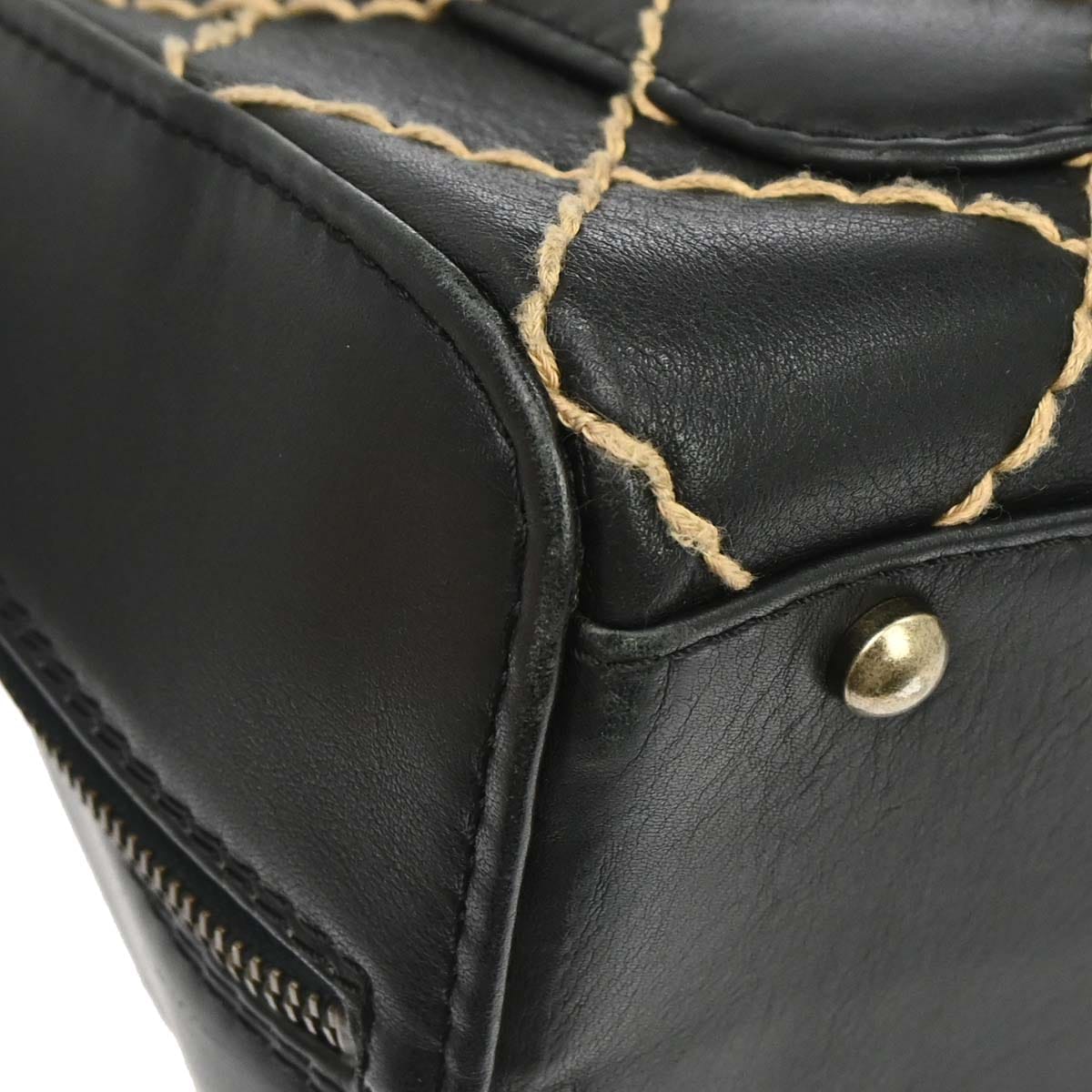 Chanel 2000 - 2002 Black Calfskin Wild Stitch Handbag
