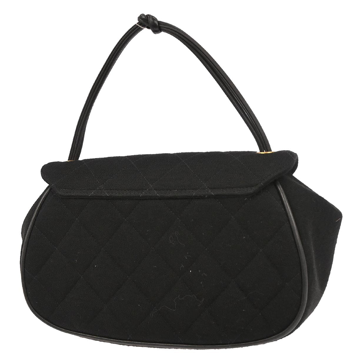 Chanel 1994 - 1996 Black Cotton Mademoiselle Lock Handbag