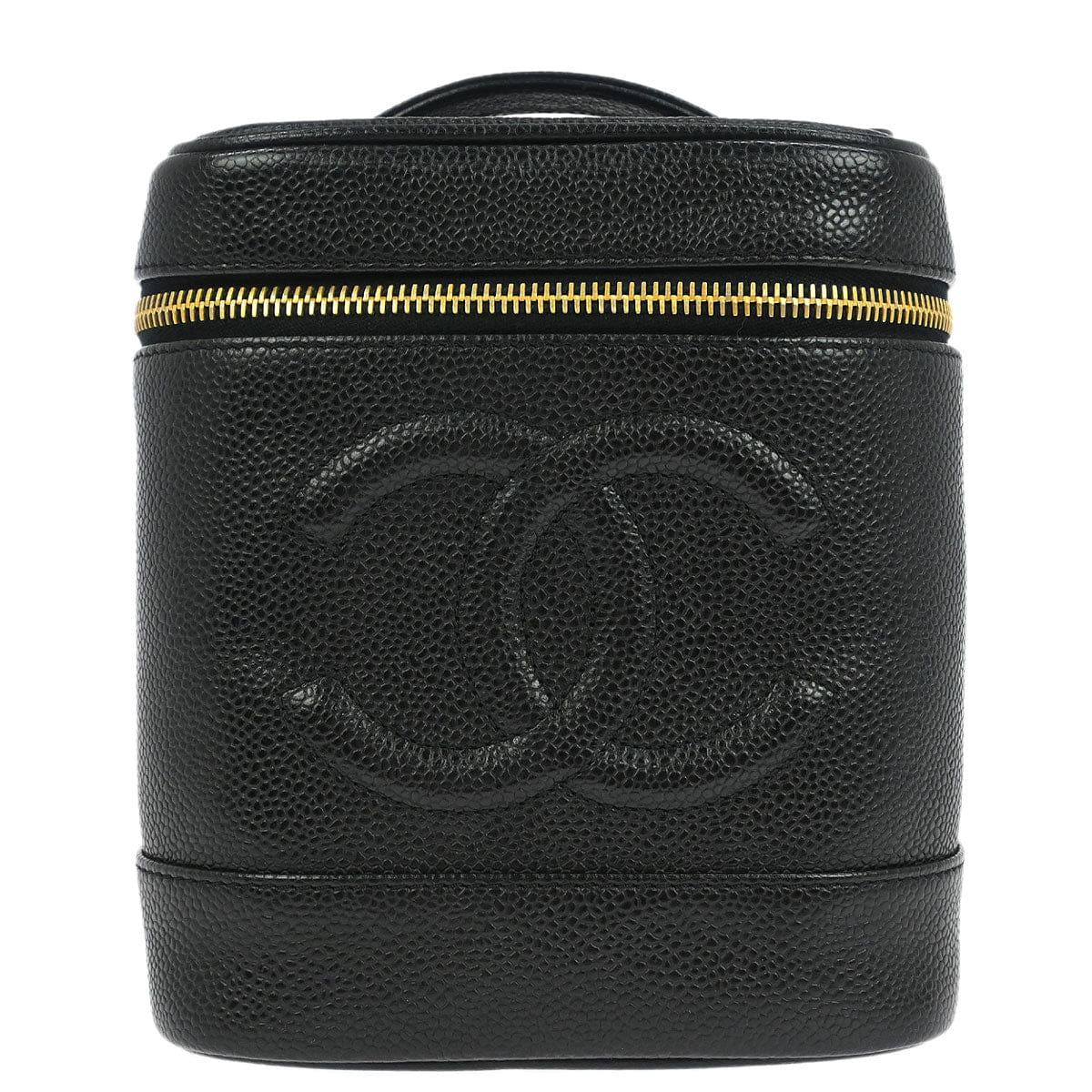Chanel 1997 - 1999 Black Caviar Skin Timeless Vanity Handbag