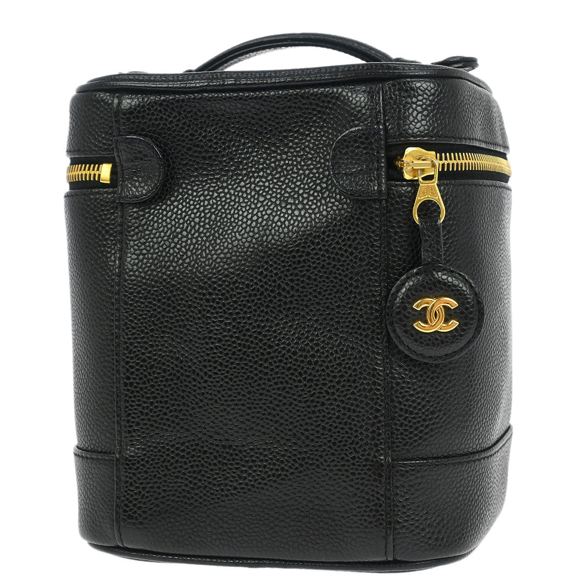 Chanel 1997 - 1999 Black Caviar Skin Timeless Vanity Handbag