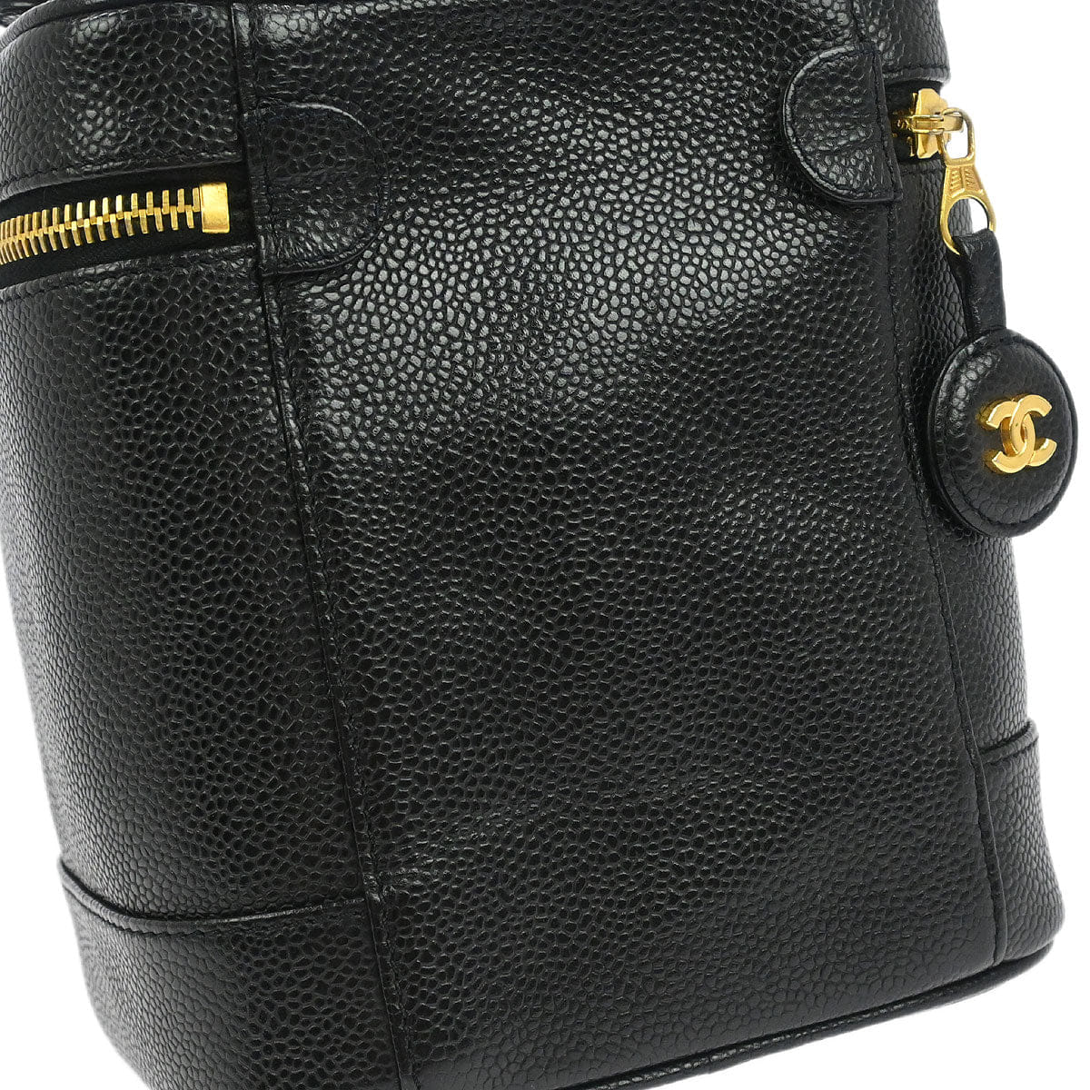 Chanel 1997 - 1999 Black Caviar Skin Timeless Vanity Handbag
