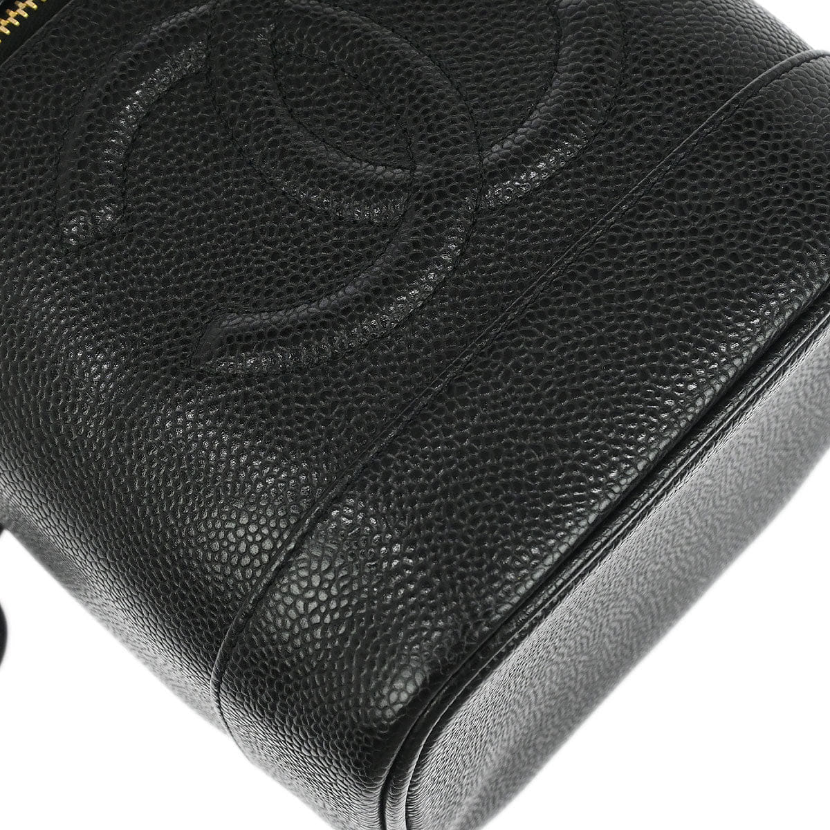 Chanel 1997 - 1999 Black Caviar Skin Timeless Vanity Handbag