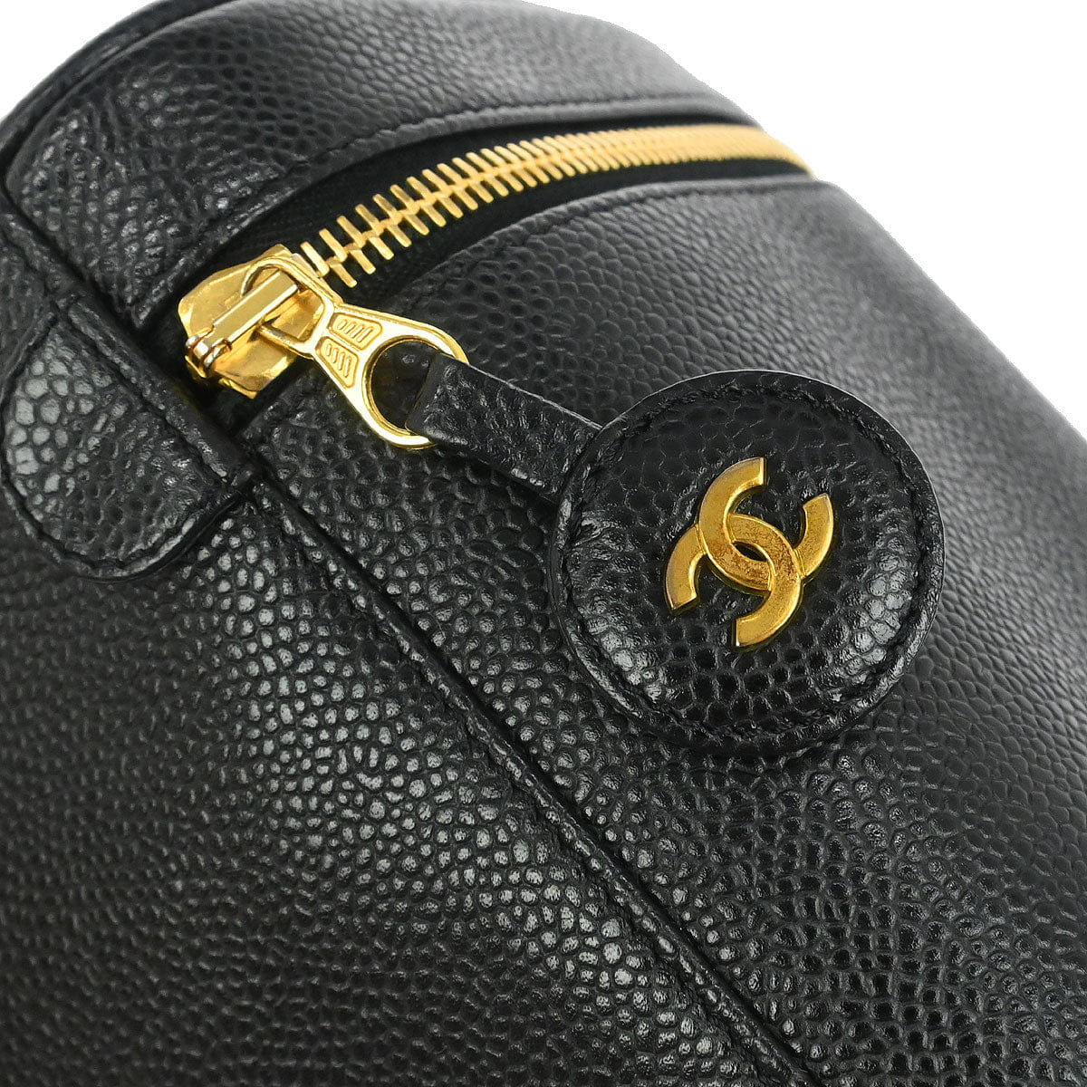Chanel 2002 - 2003 Black Caviar Skin Timeless Vanity Handbag