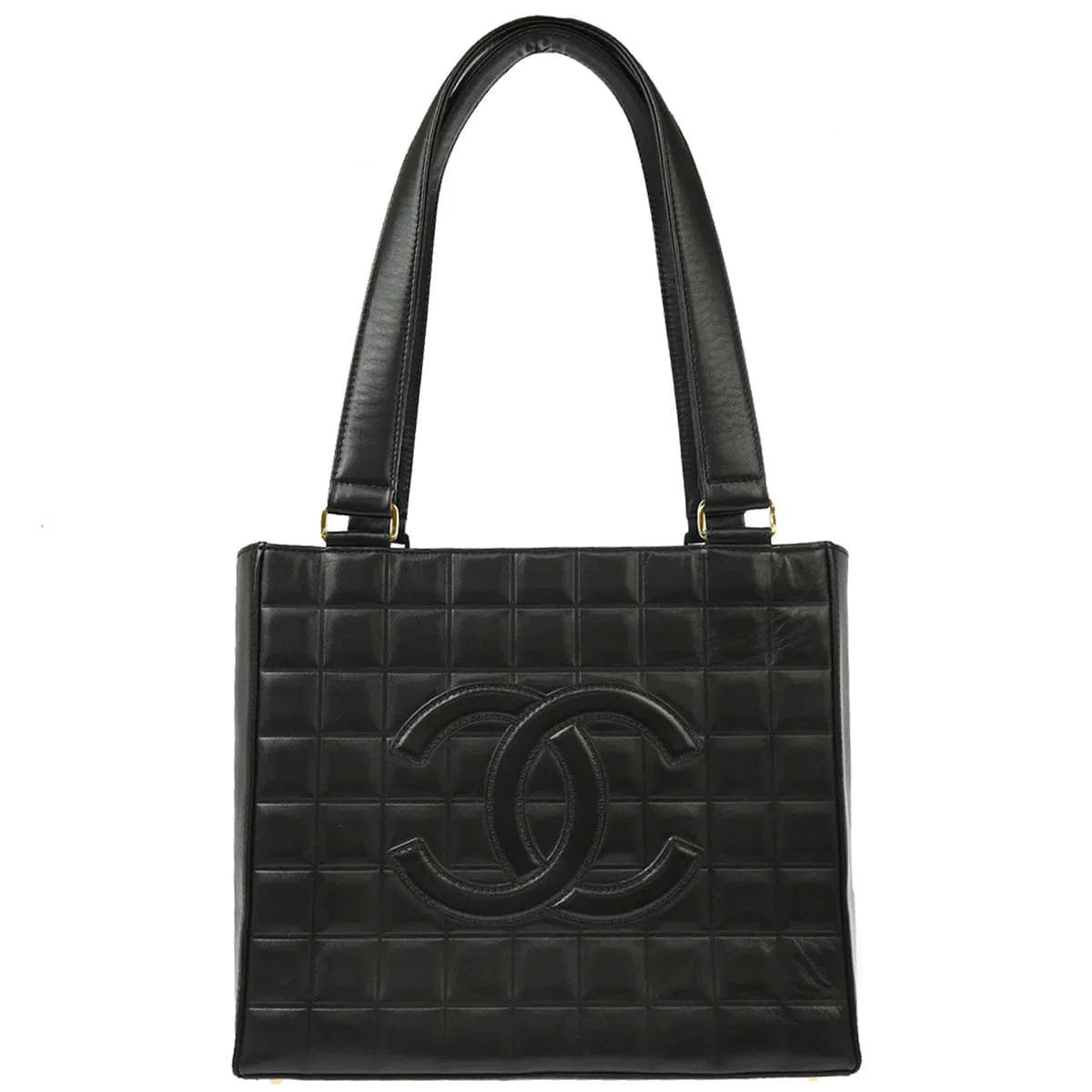 Chanel 2001 - 2003 Black Lambskin Choco Bar Handbag