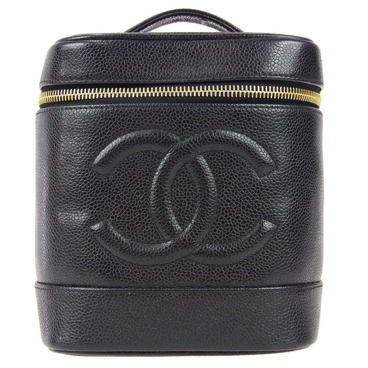Chanel 1997 - 1999 Vanity Handbag Black Caviar