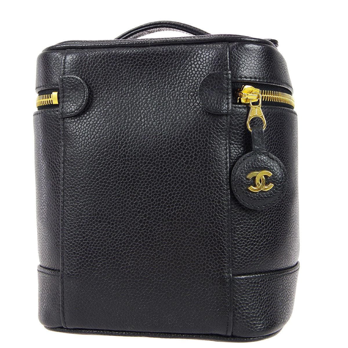 Chanel 1997 - 1999 Vanity Handbag Black Caviar