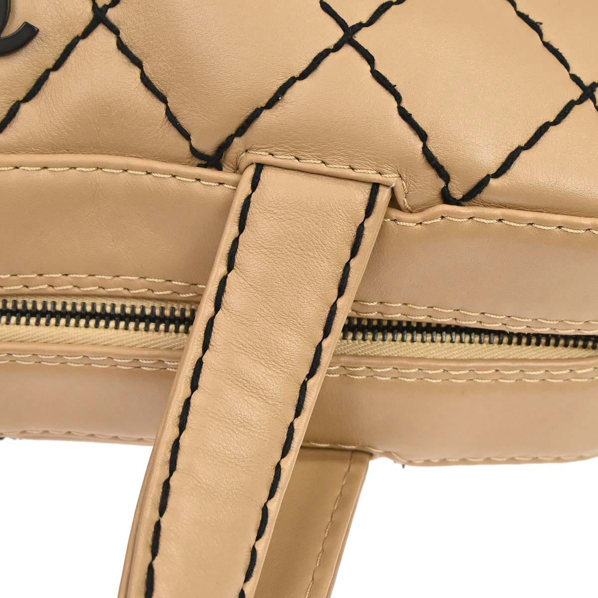 Chanel 2000 - 2002 Beige Calfskin Wild Stitch Handbag