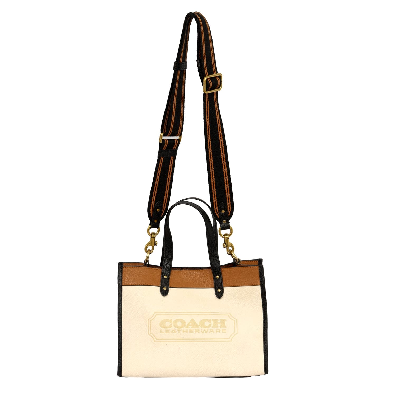 COACH FIELD NEUTRAL COLORBLOCK LARGE TOTE BAG