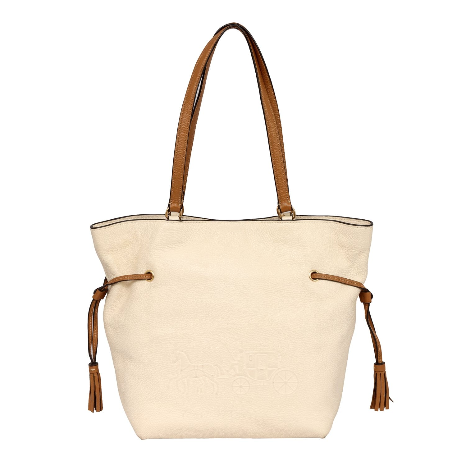 COACH ANDY DEBOSSED HORSE AND CARRIAGE LOGO TOTE BAG