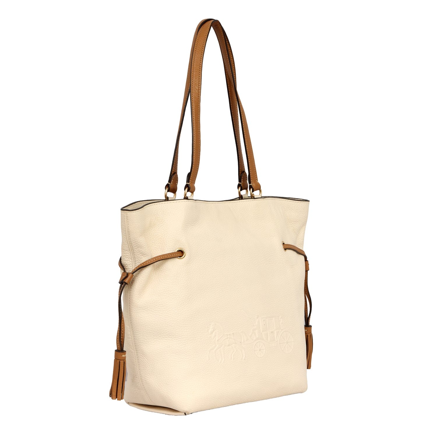 COACH ANDY DEBOSSED HORSE AND CARRIAGE LOGO TOTE BAG