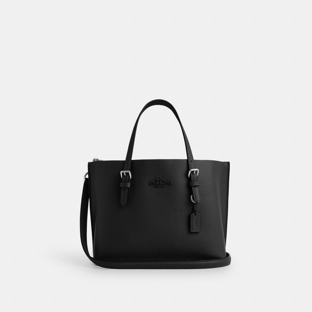 Coach Mollie Tote Bag 25 Silver Black