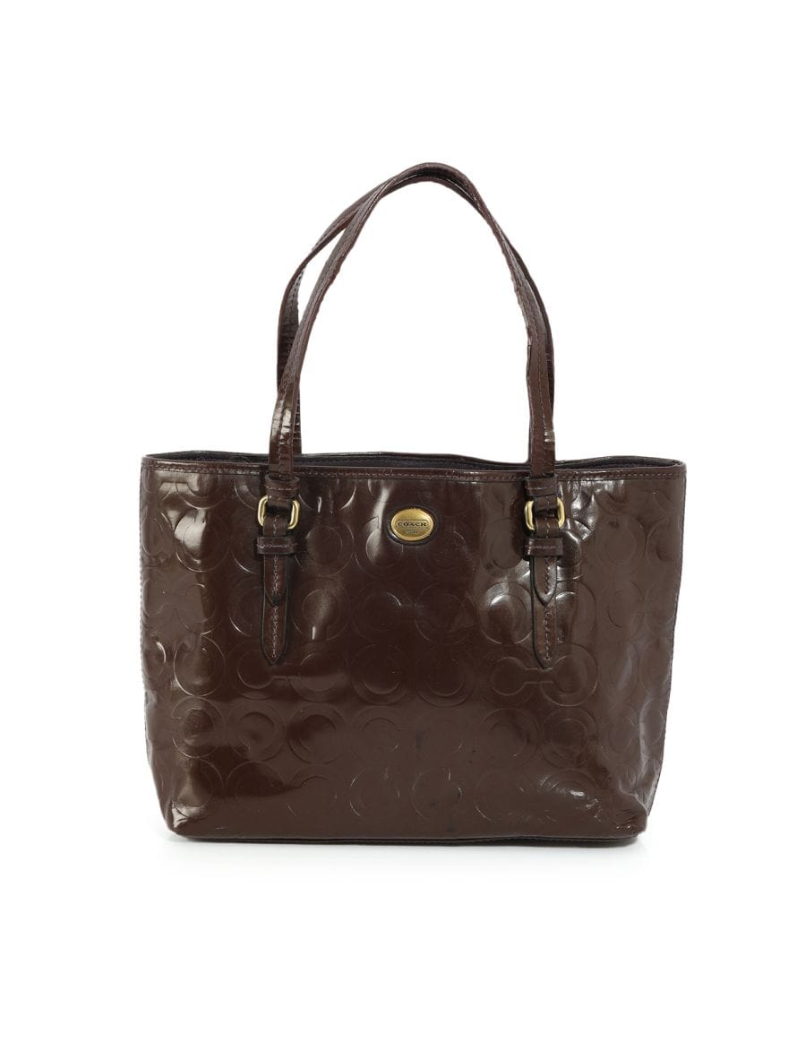 Coach Brown Peyton Op Art Mini Tote