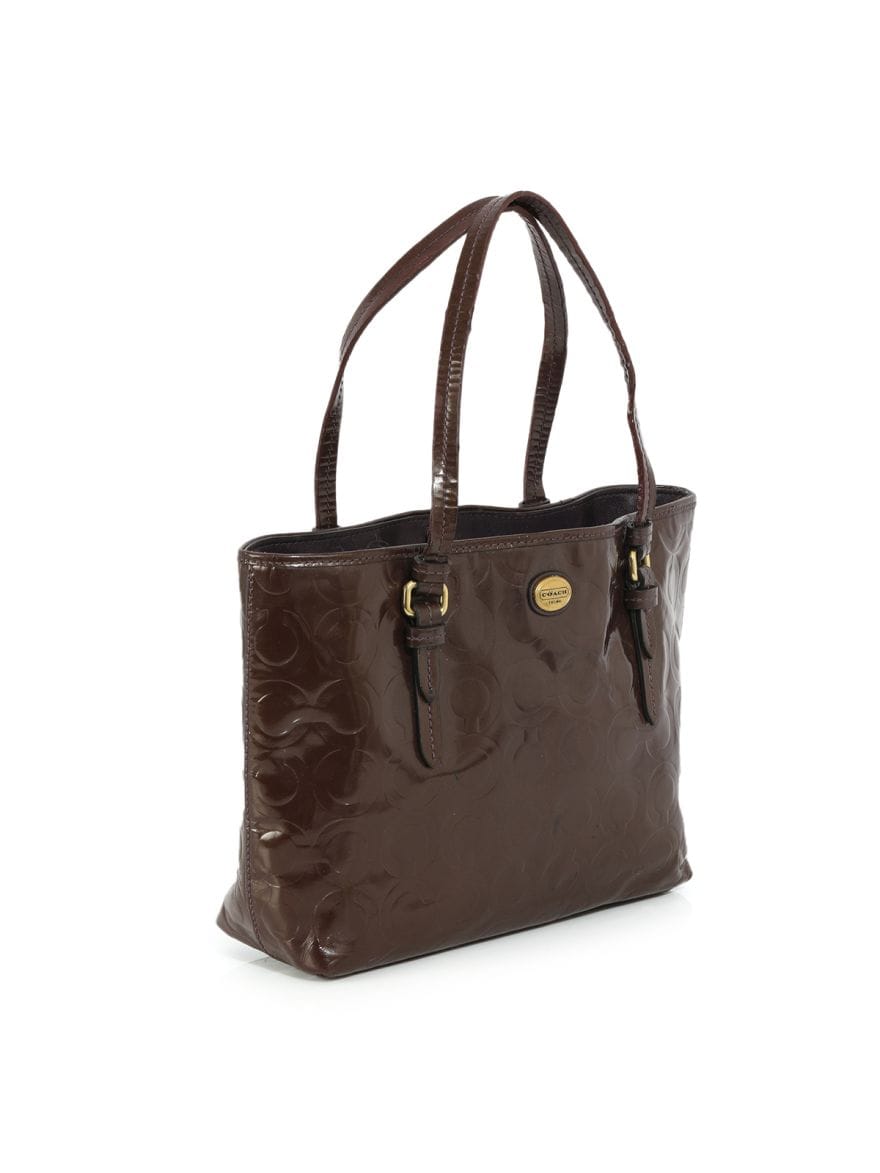 Coach Brown Peyton Op Art Mini Tote