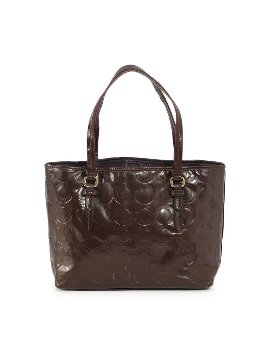 Coach Brown Peyton Op Art Mini Tote