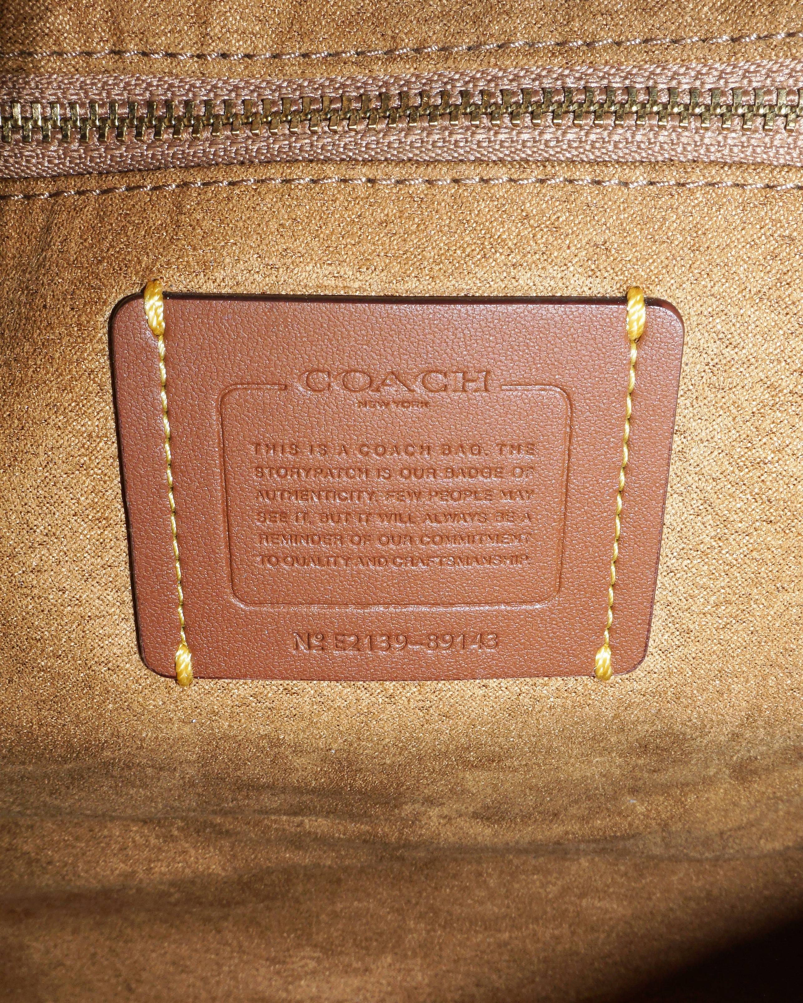 Coach Beige Horse and Carriage Print Coated Canvas Field Tote
