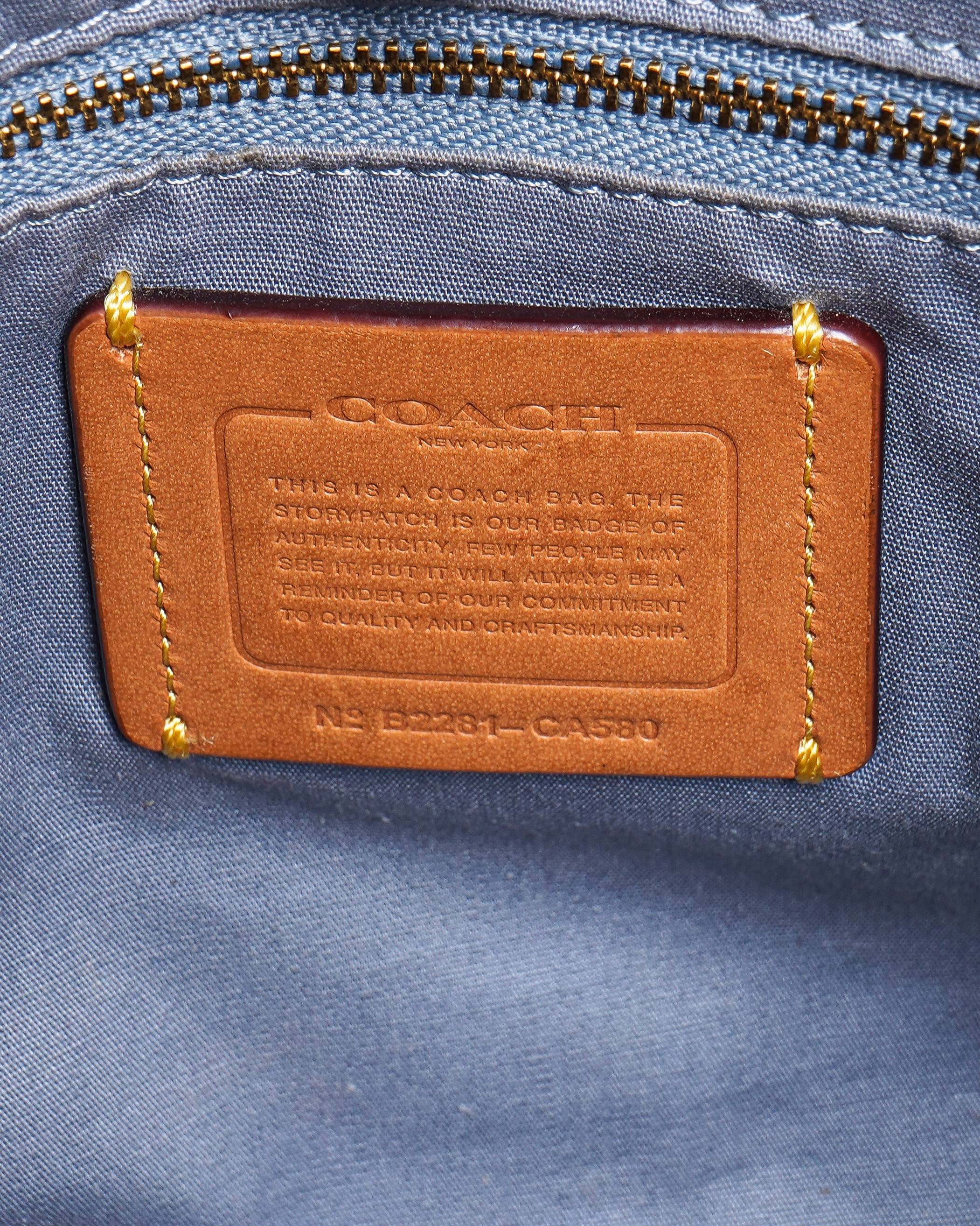 Coach Field Tote 22 In Signature Denim