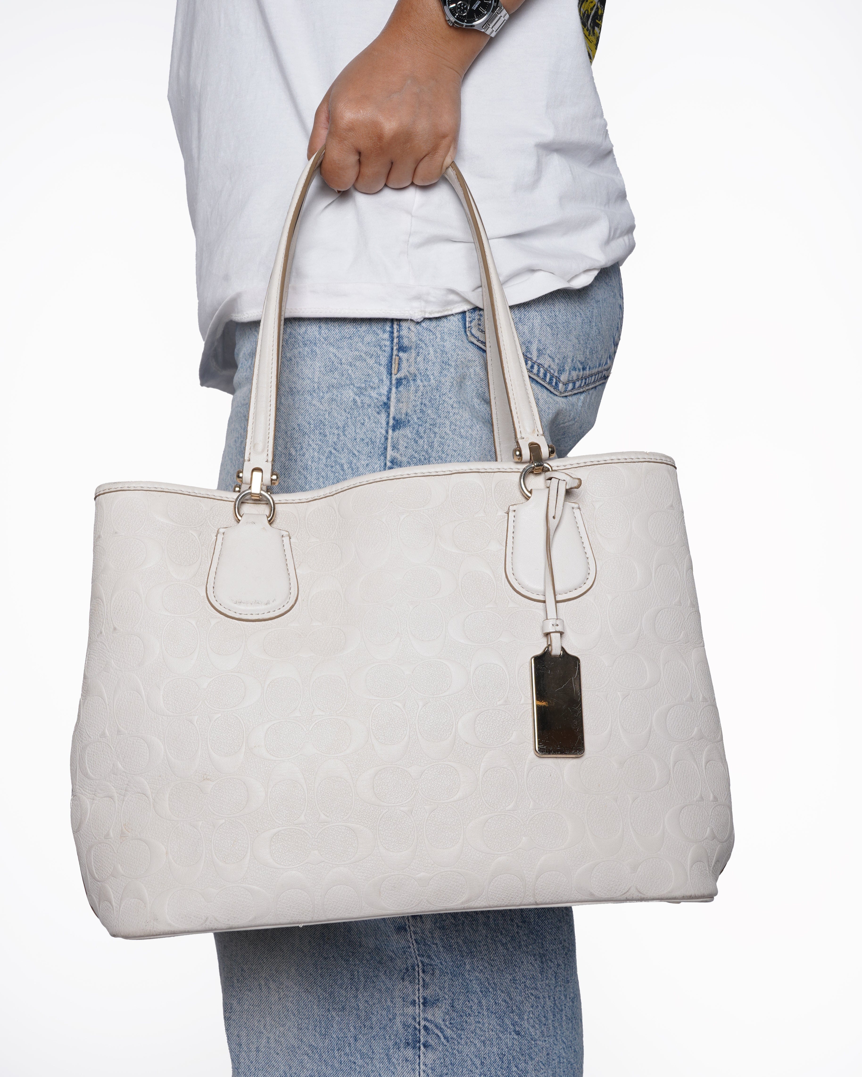 Coach Signature leather tote bag