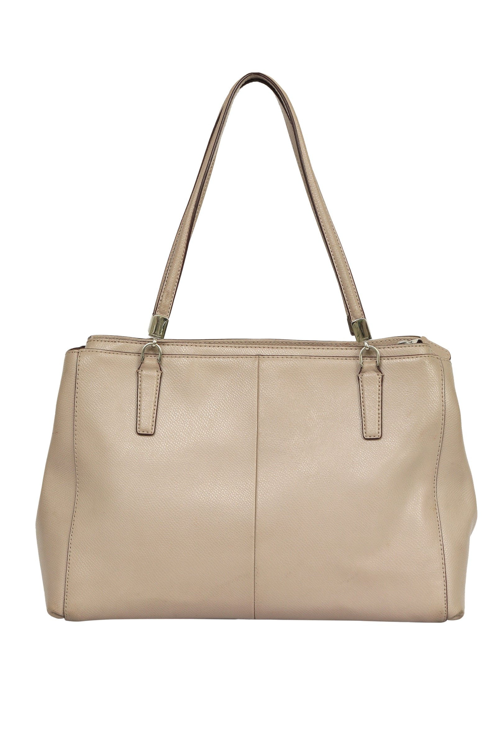 Coach Nude Beige Leather Satchel Tote Bag