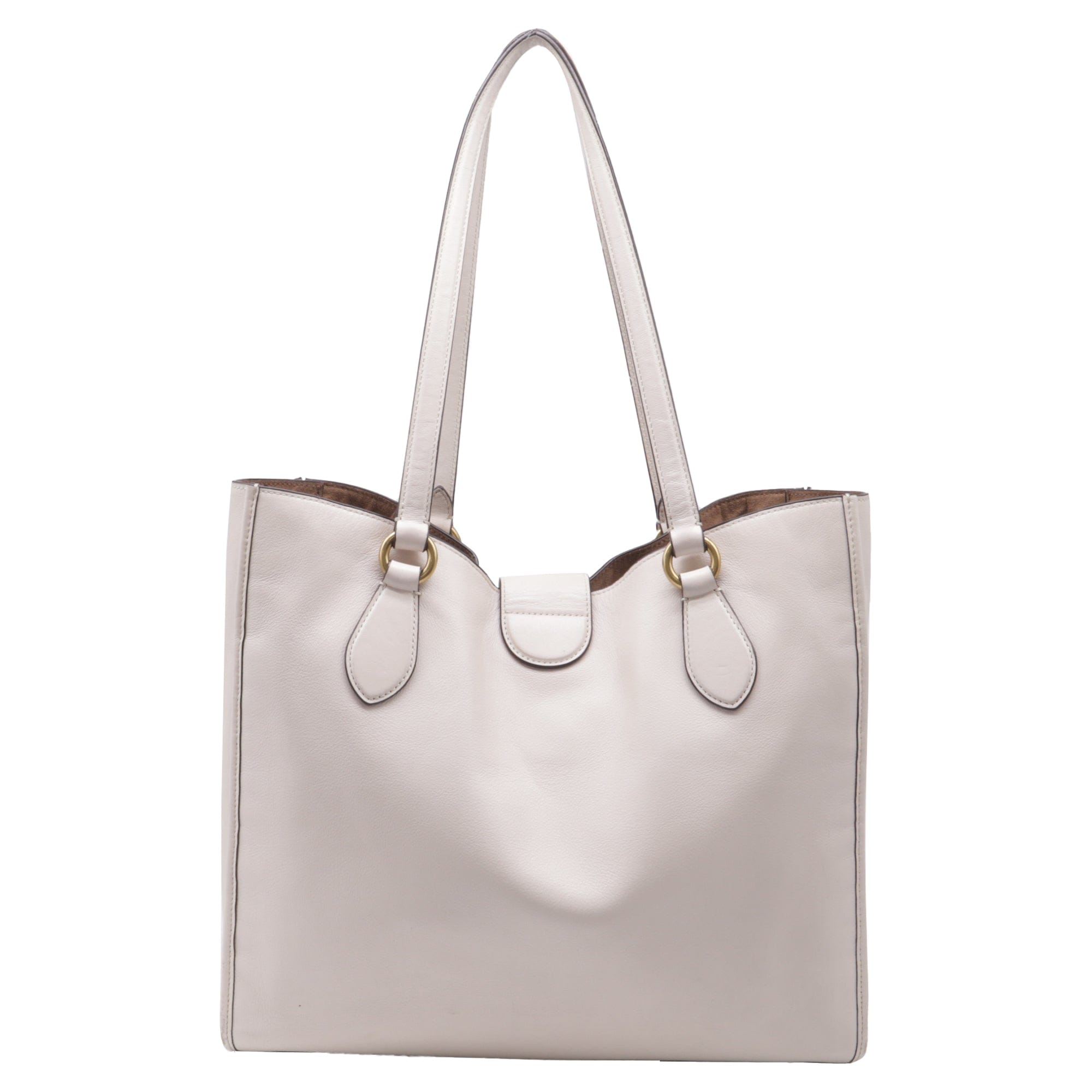 Coach Theo Tote Bag in White Leather
