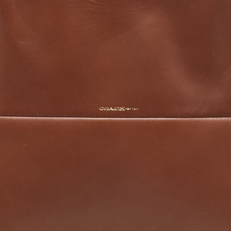 Coach The Borough Brown/yellow Leather Tote