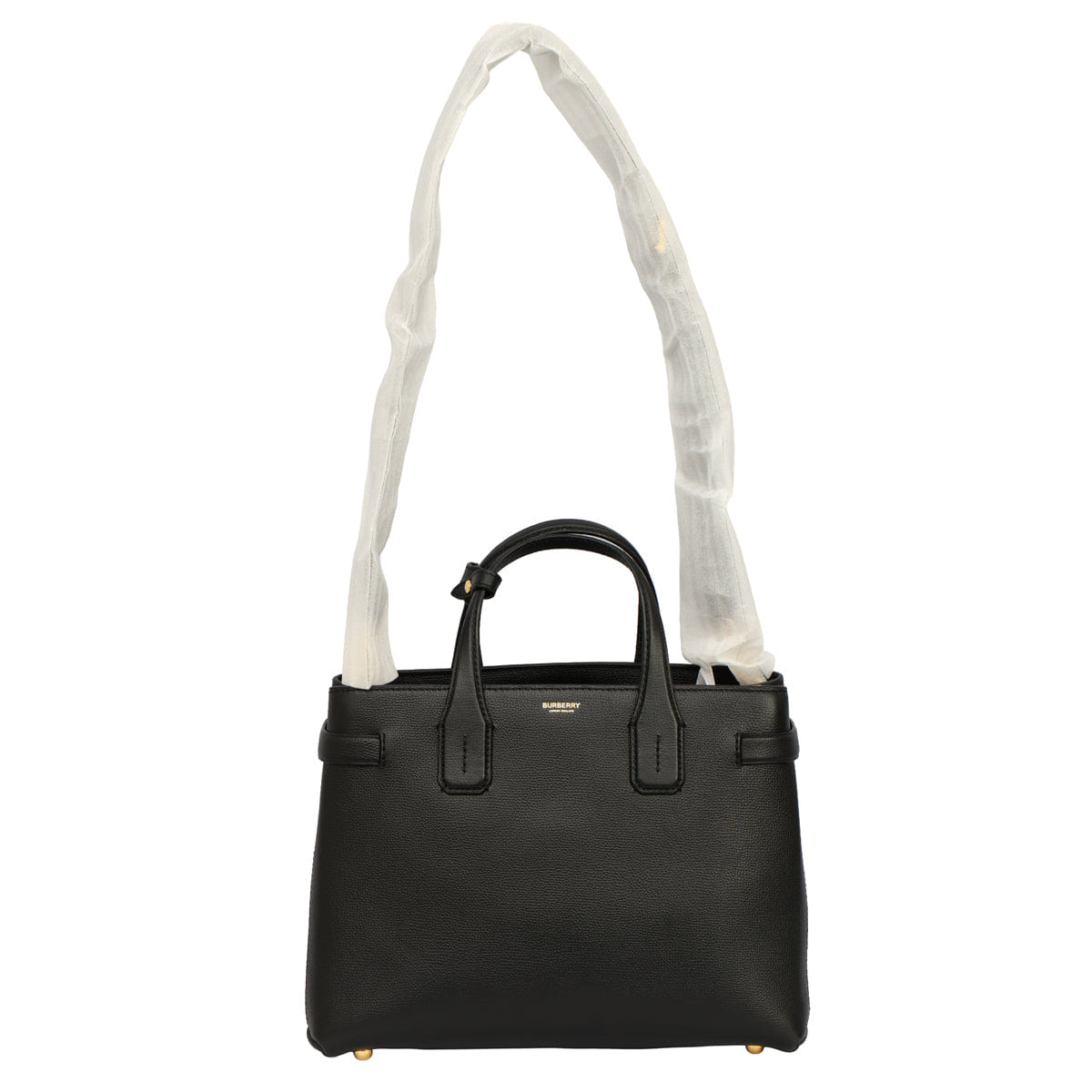 BURBERRY LEATHER MEDIUM BANNER TOTE BAG