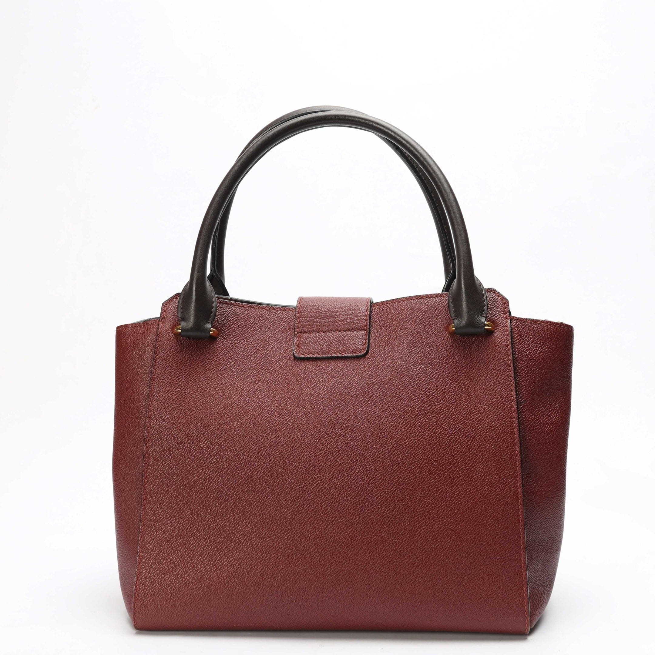 Burberry Burgundy Buckle Convertible Tote