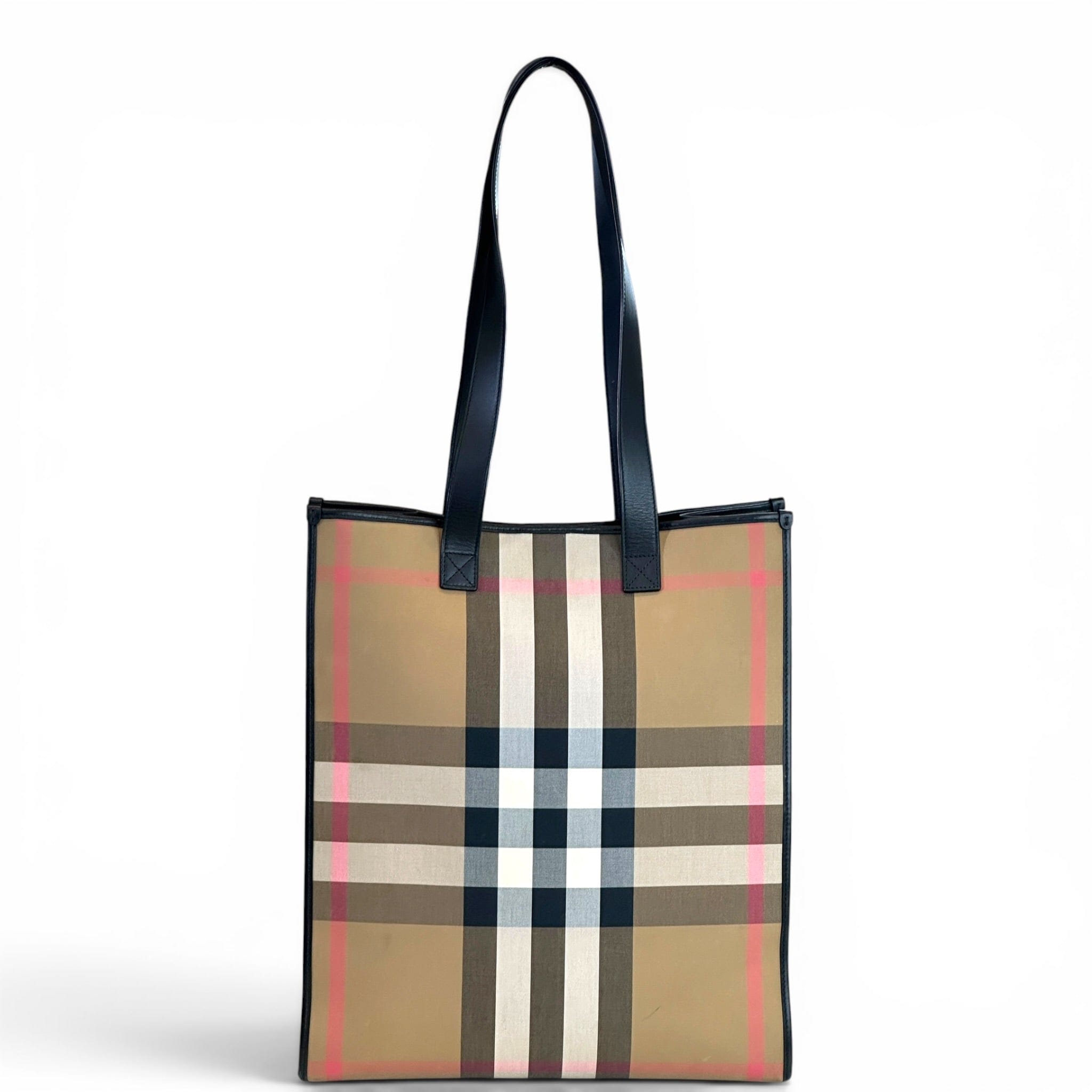 Burberry Vertical Tote Check Canvas