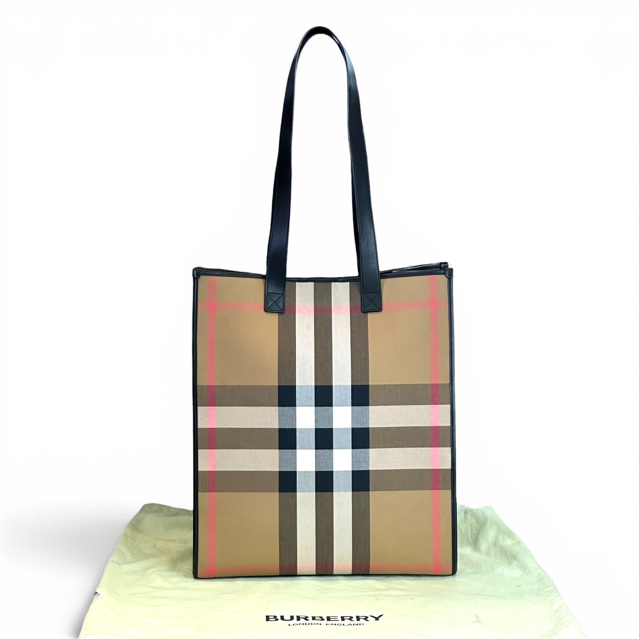 Burberry Vertical Tote Check Canvas