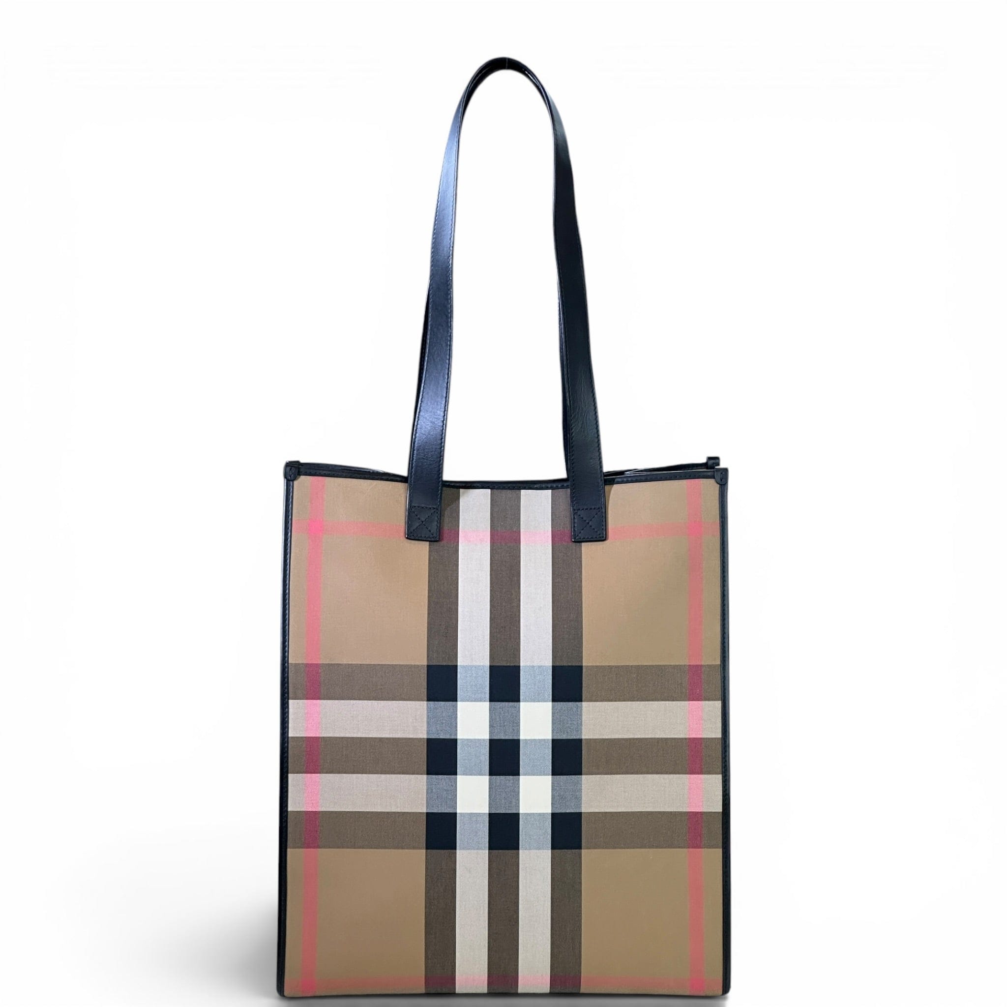 Burberry Vertical Tote Check Canvas