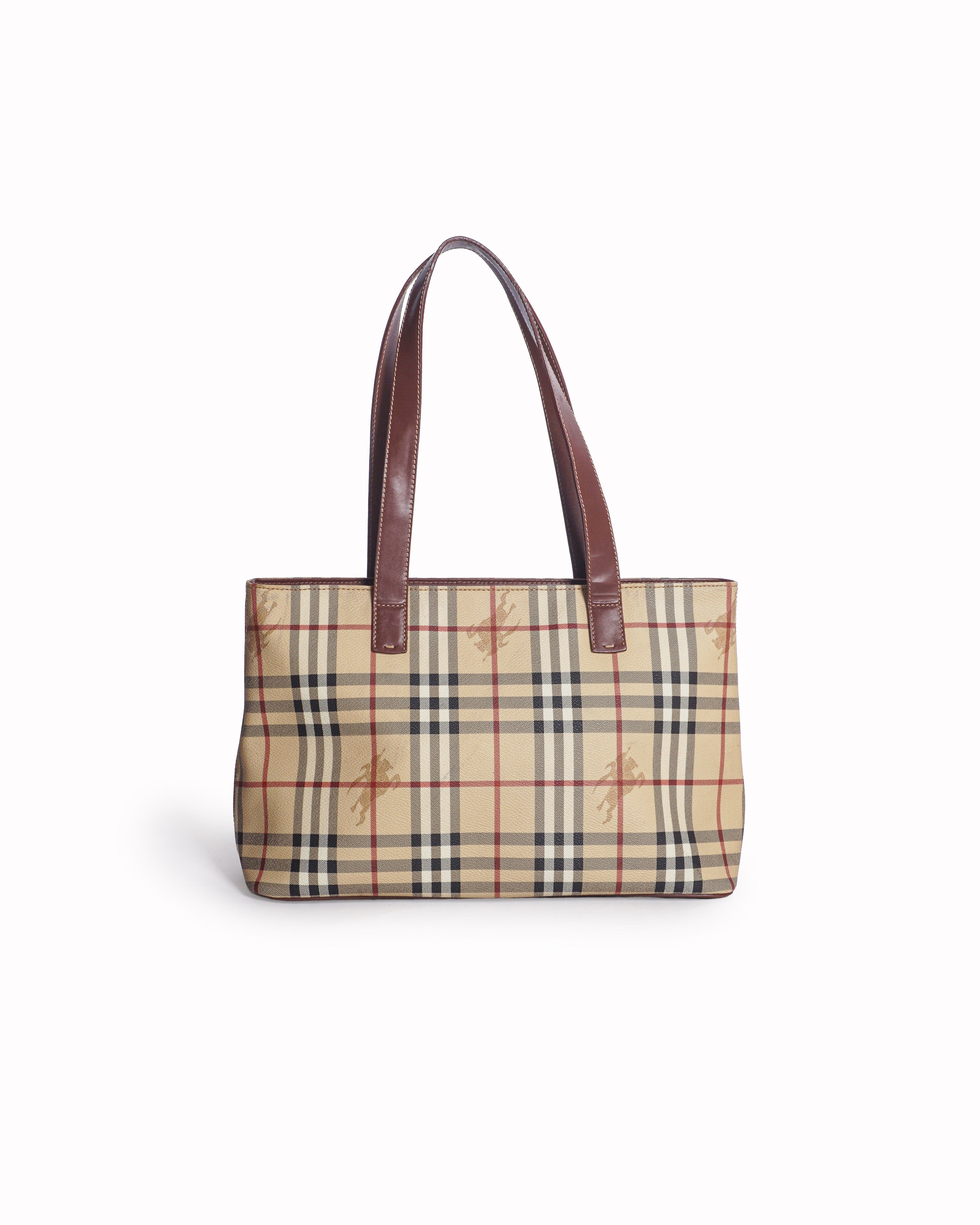 Burberry Haymarket Check Coated Canvas Tote Bag