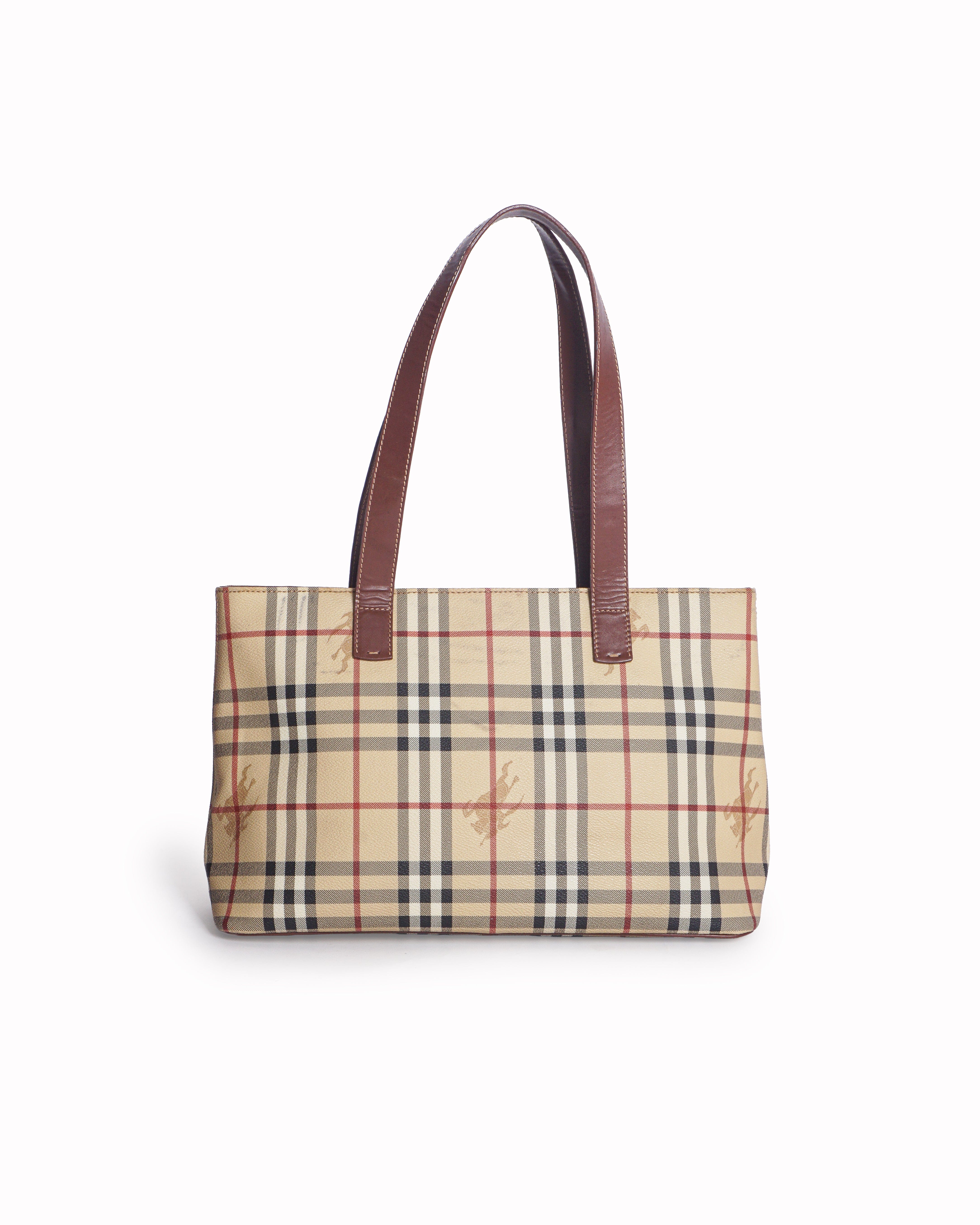 Burberry Haymarket Check Coated Canvas Tote Bag