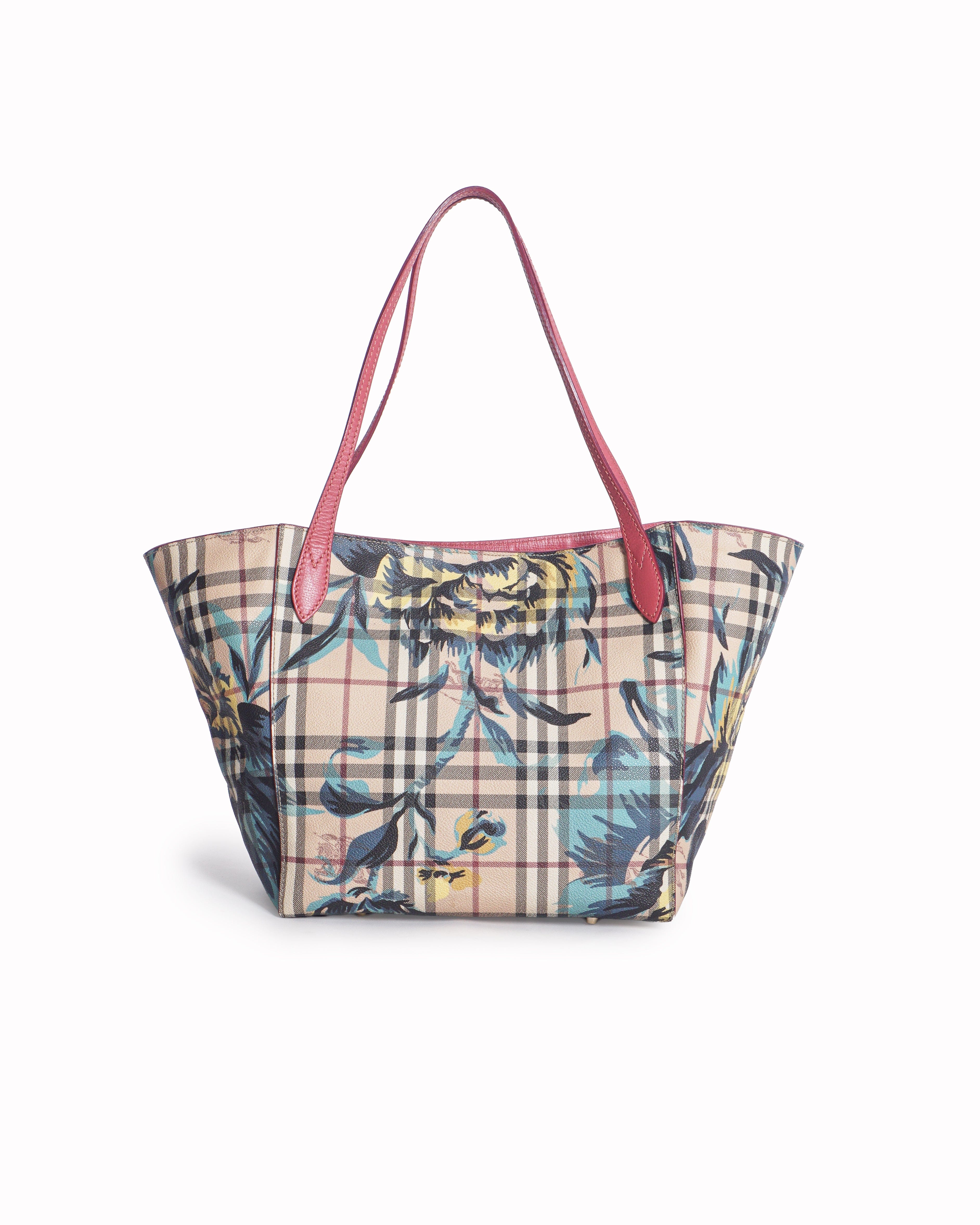 Burberry Floral Print Haymarket Check Canterbury Tote Bag