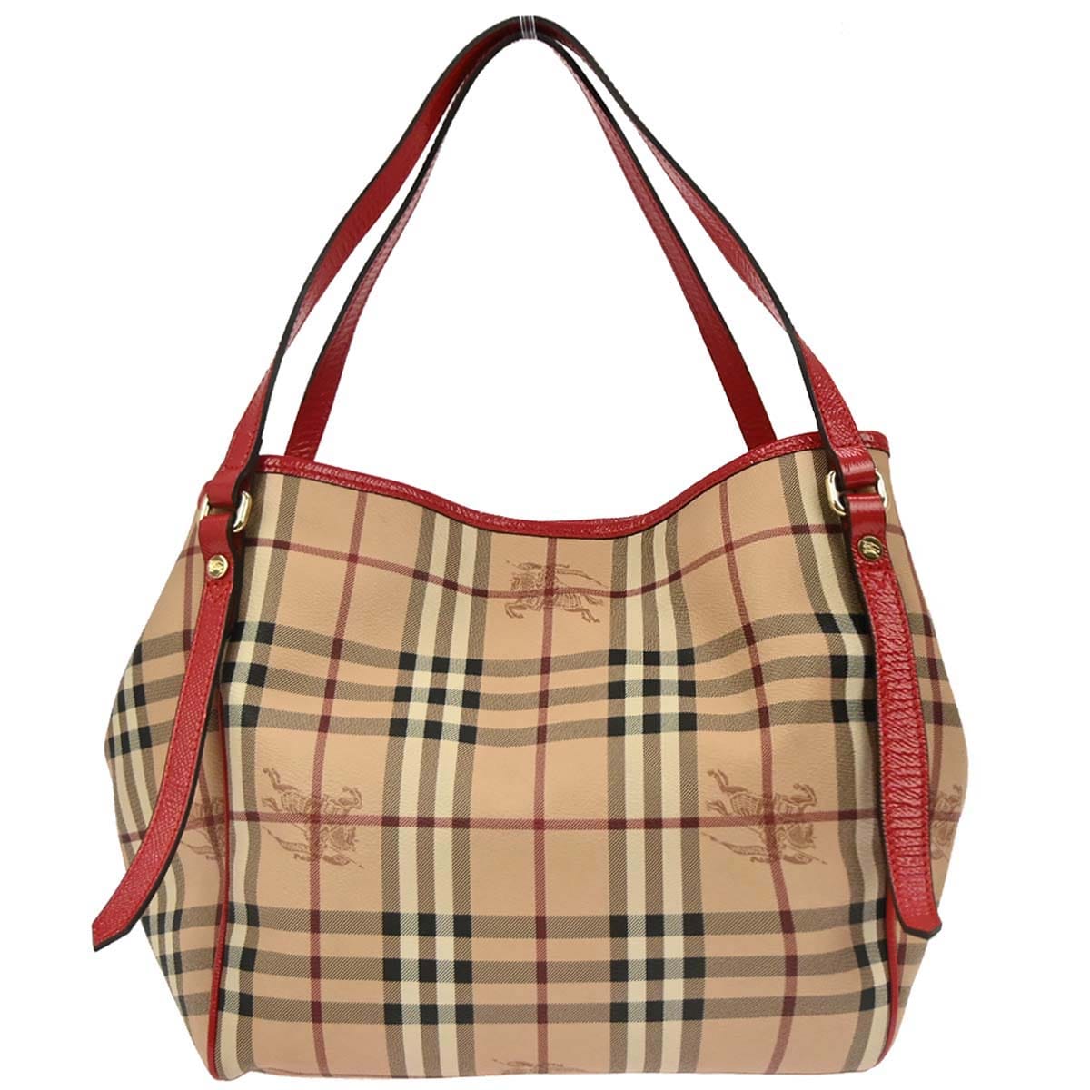 Burberry Beige Red House Check Tote Bag
