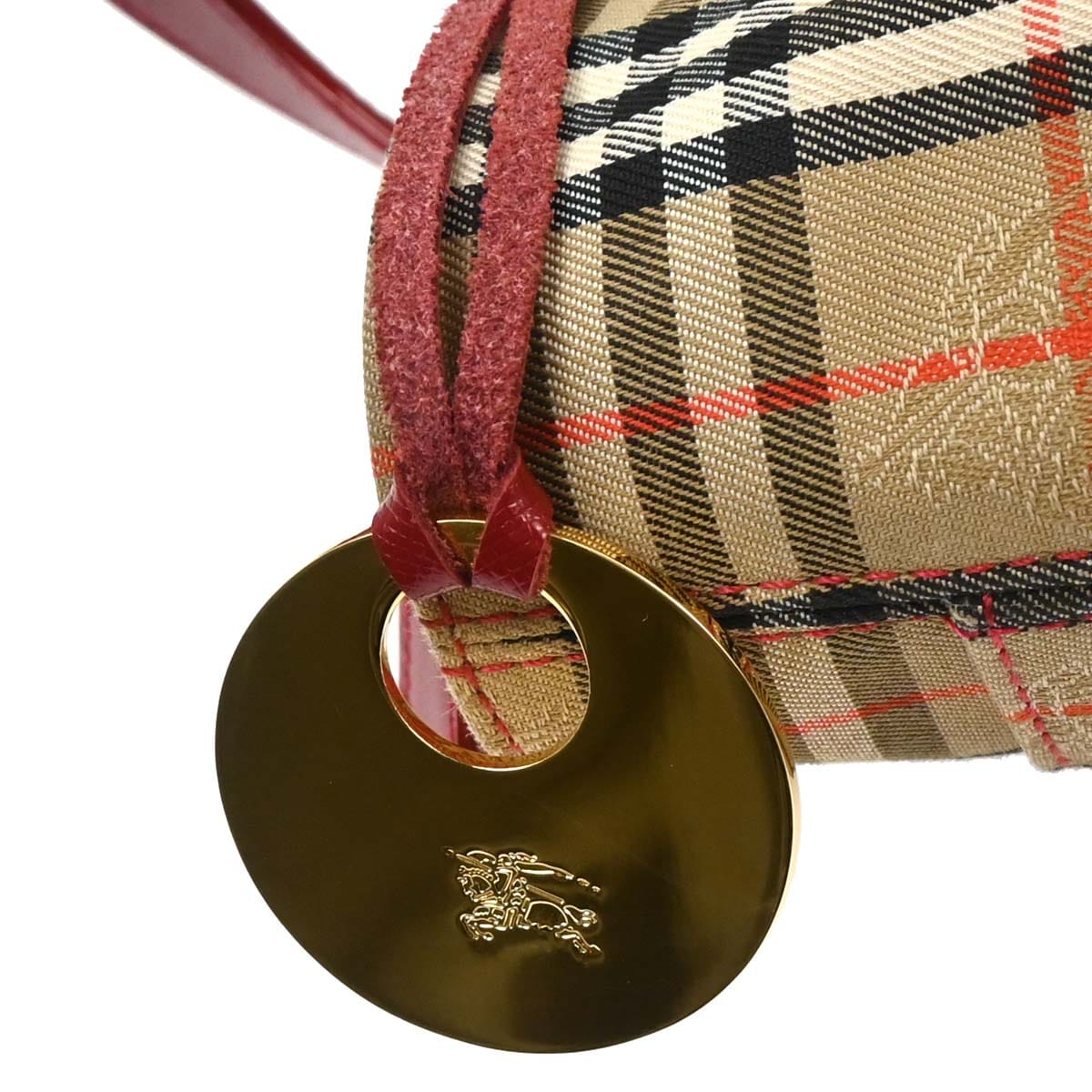Burberry Beige Red House Check Tote Handbag