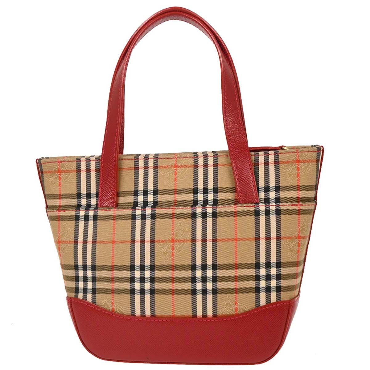 Burberry Beige Canvas House Check Tote Handbag