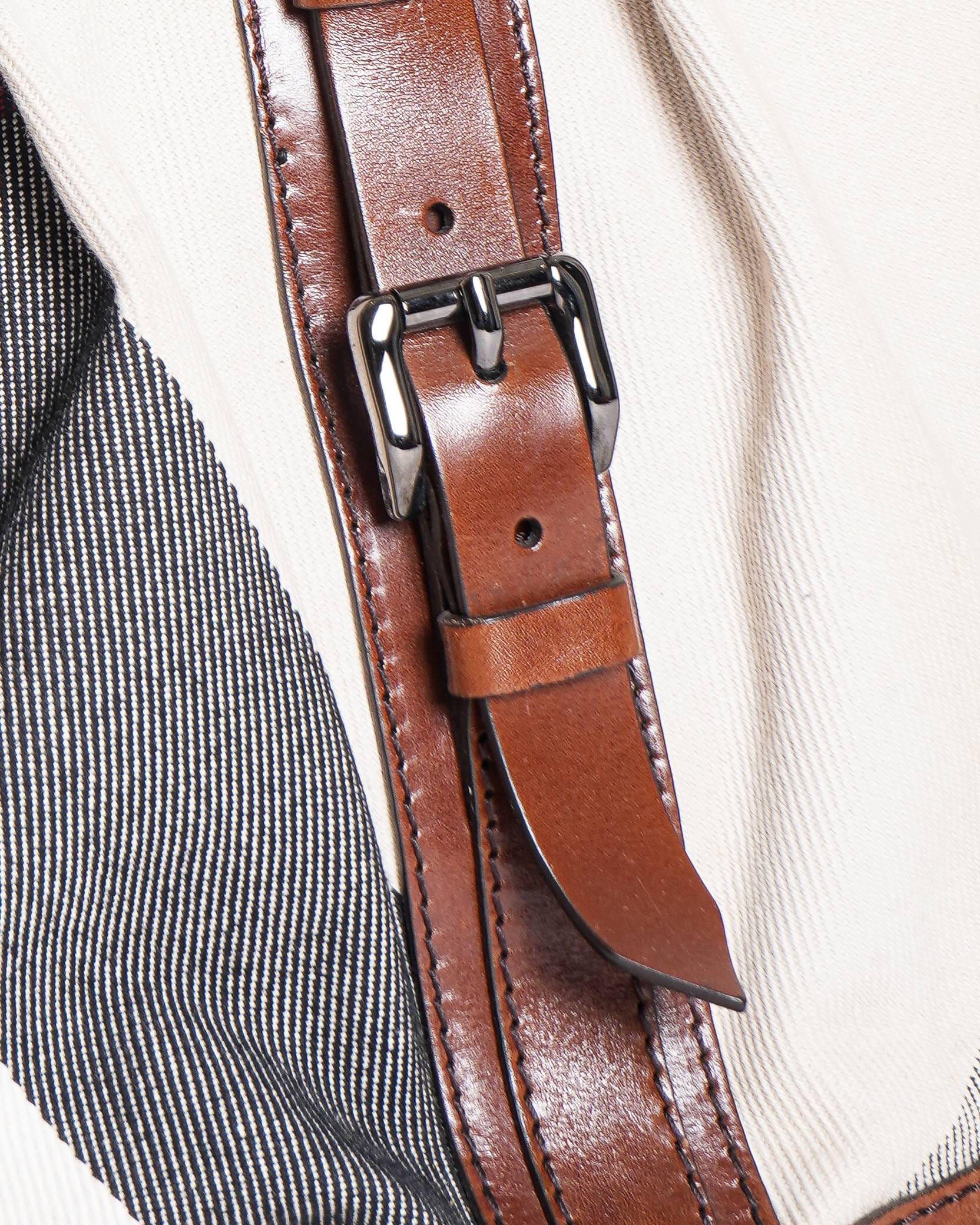 Burberry Brown Mega Check Canvas & Leather Lowry Tote