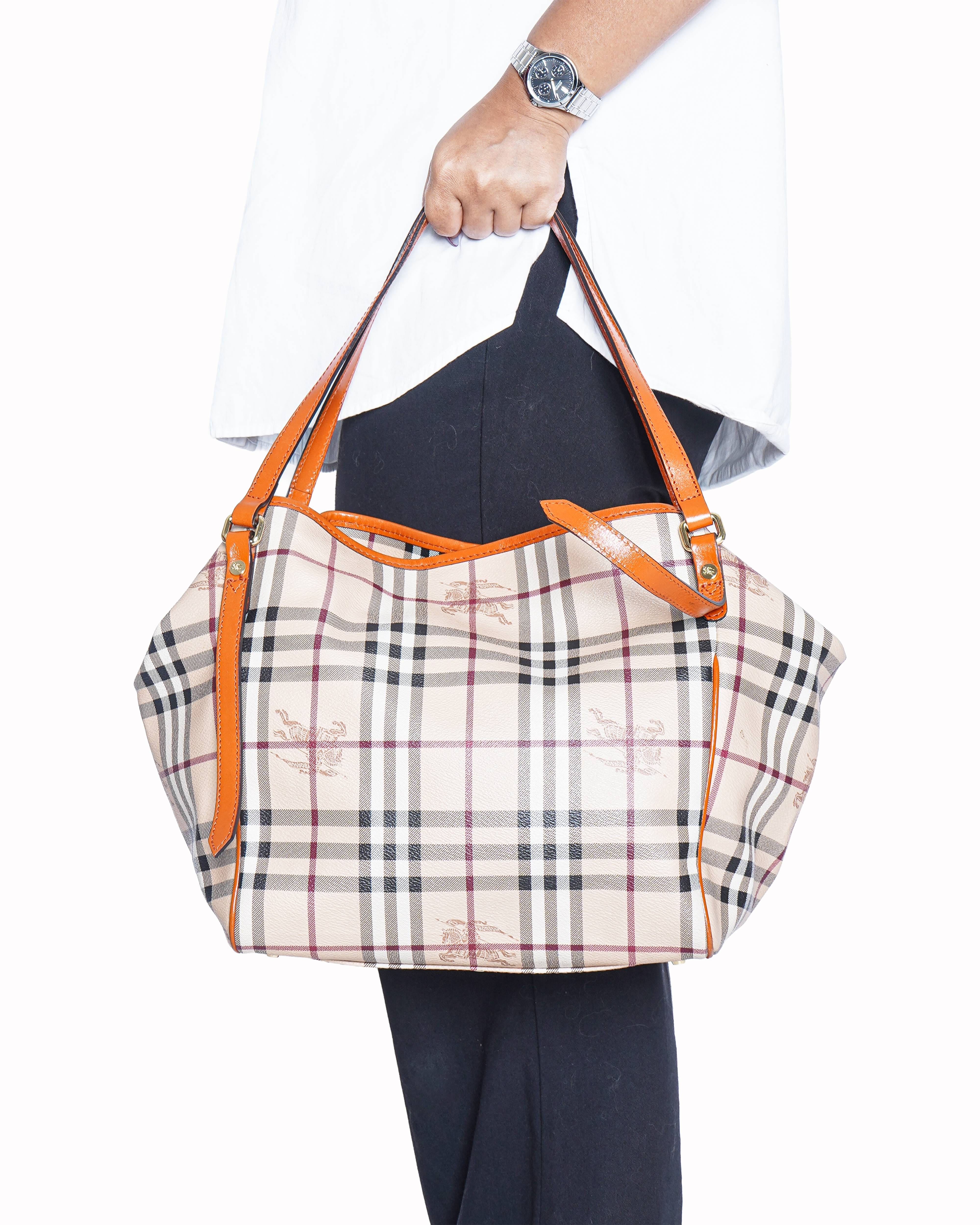 Burberry Haymarket Check Coated Canvas Small Canterbury Tote