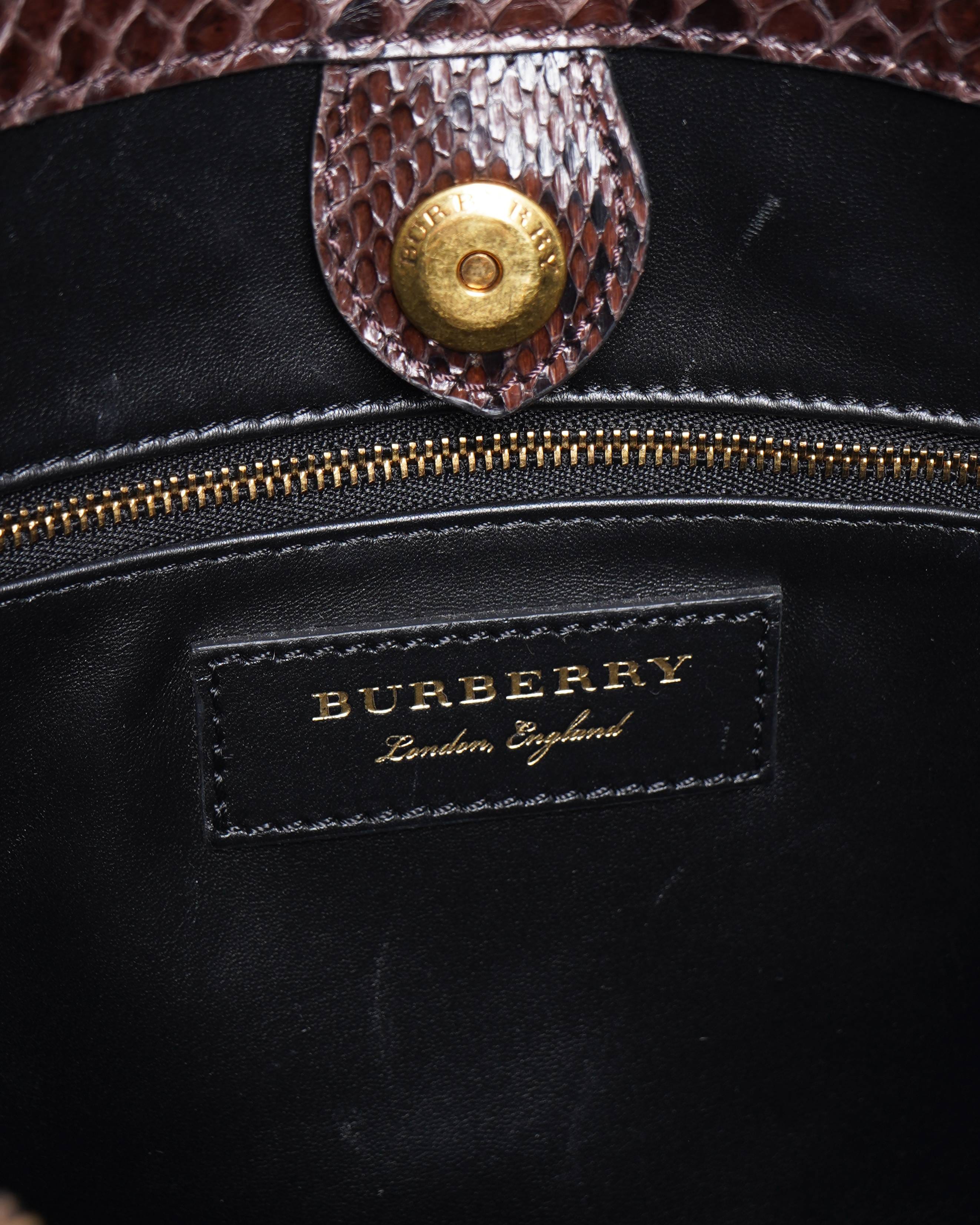 Burberry The Banner python handbag