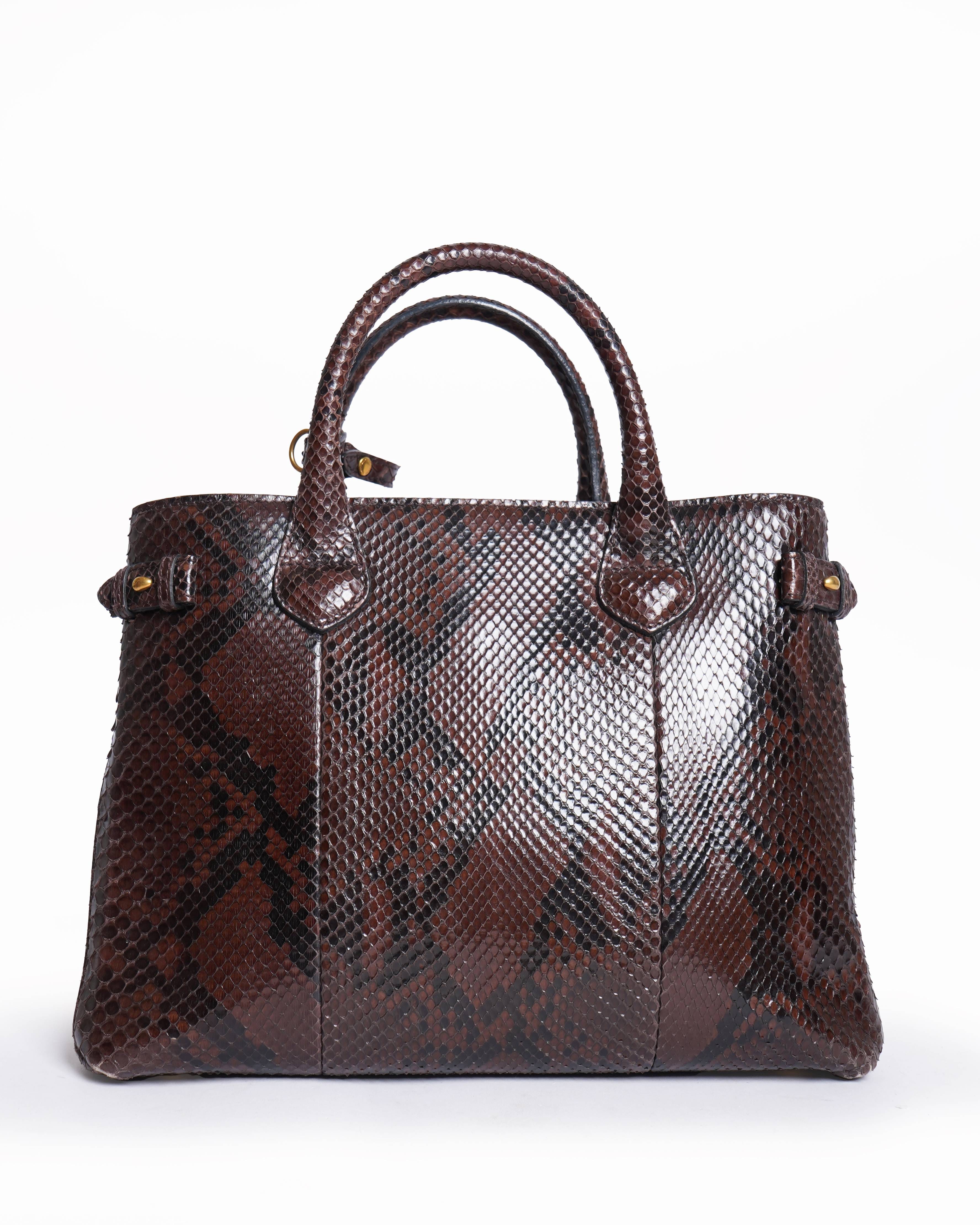 Burberry The Banner python handbag