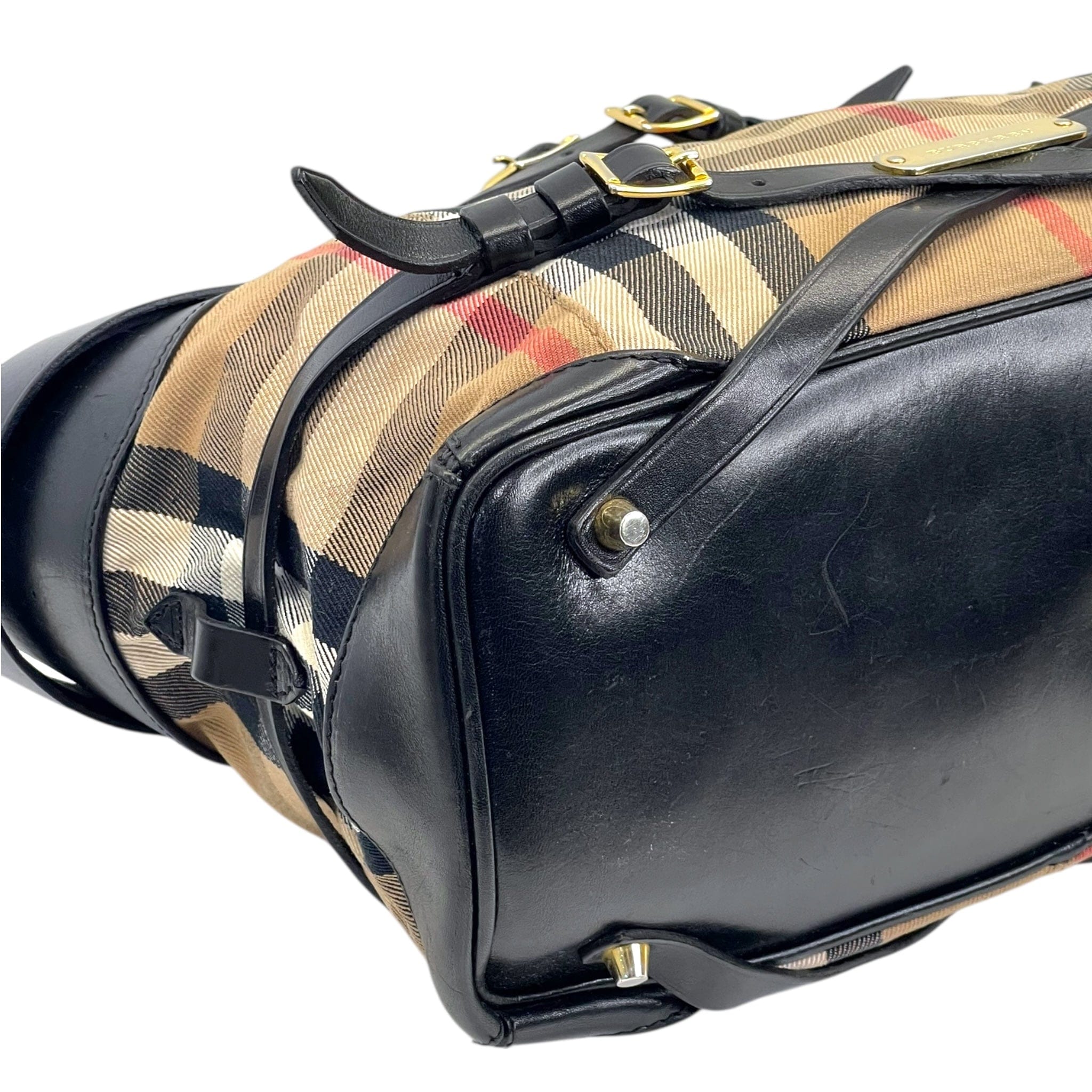 Burberry Medium Bridle Lynher Tote House Check/Leather