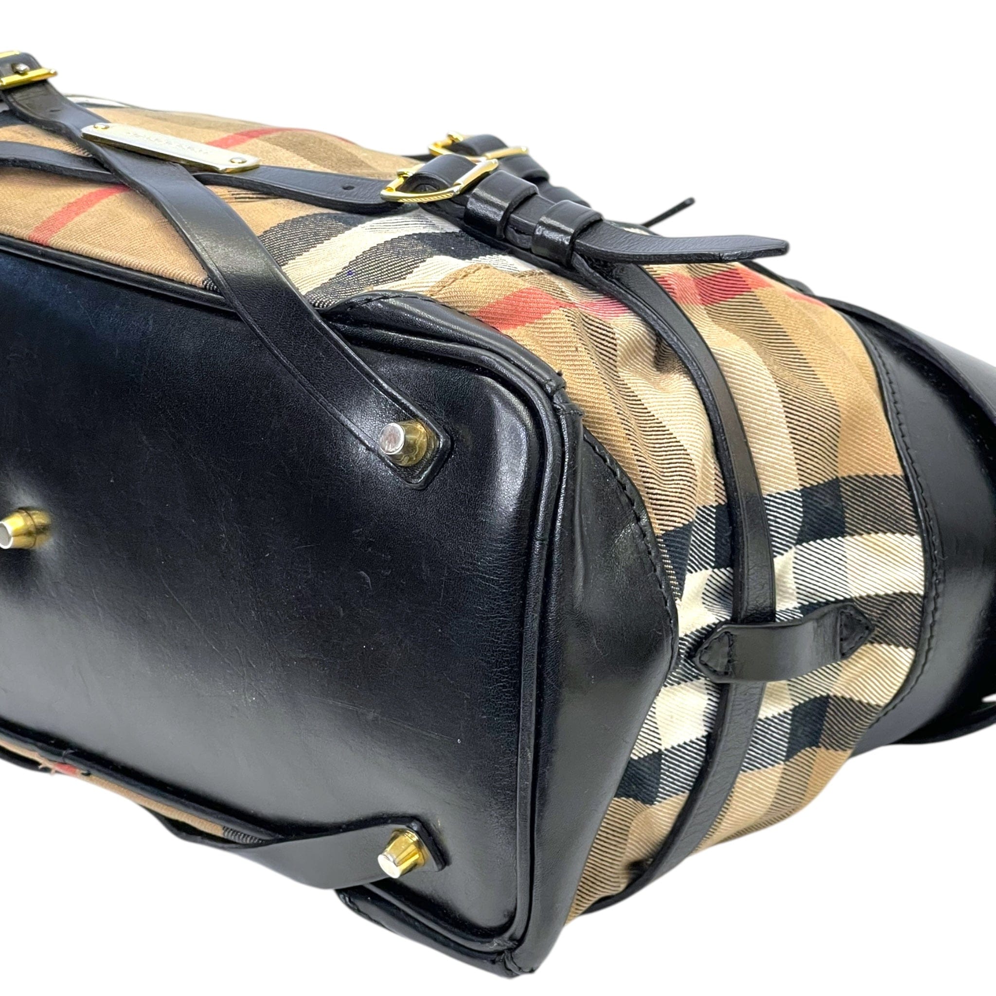 Burberry Medium Bridle Lynher Tote House Check/Leather