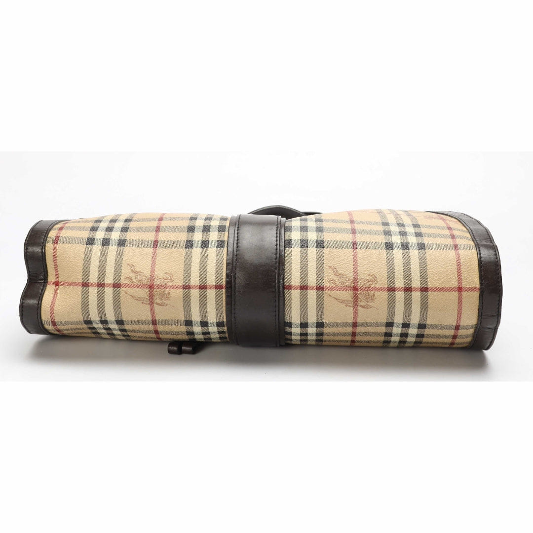 Burberry Brown/Beige Haymarket Kensington Shoulder Tote