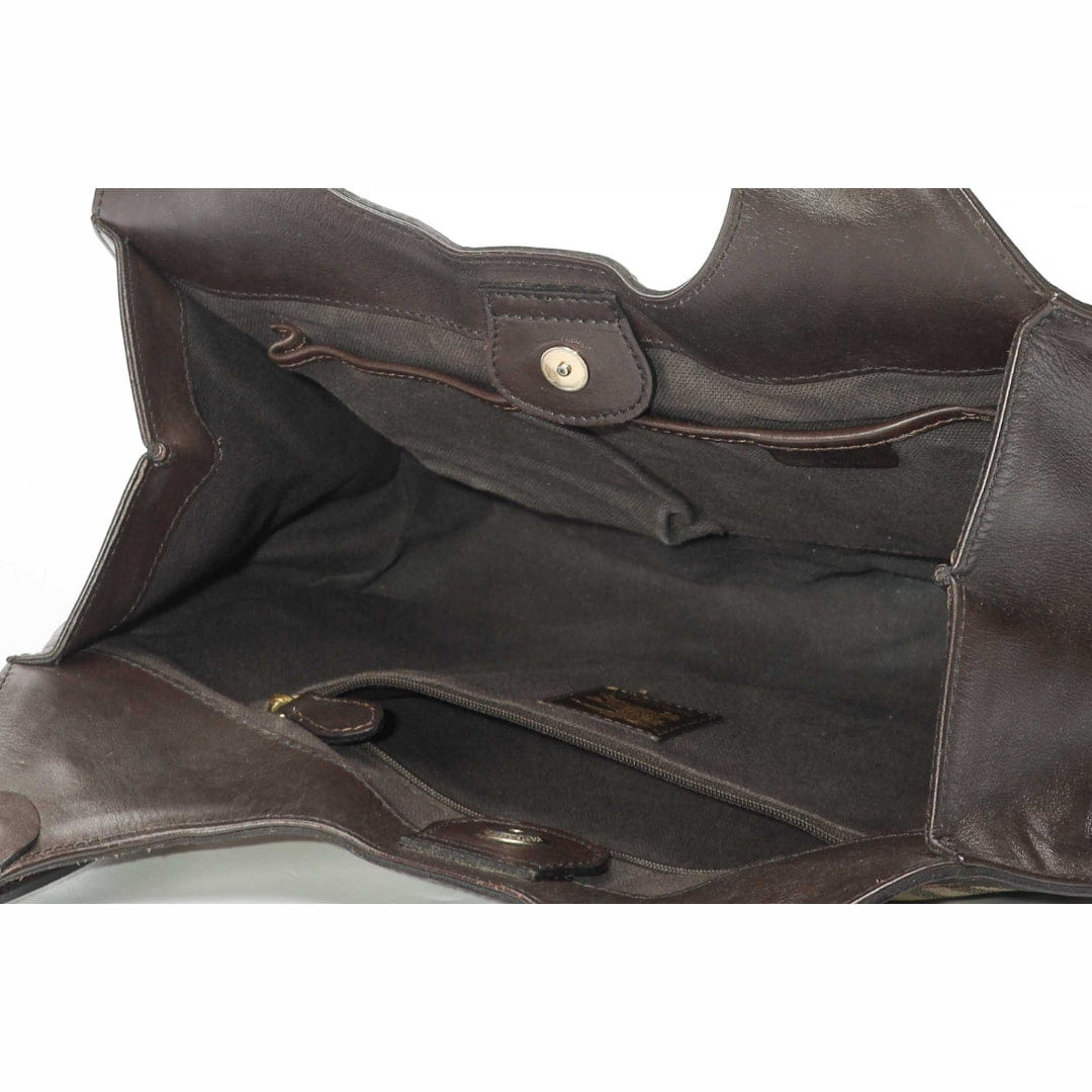 Burberry Brown/Beige Haymarket Kensington Shoulder Tote